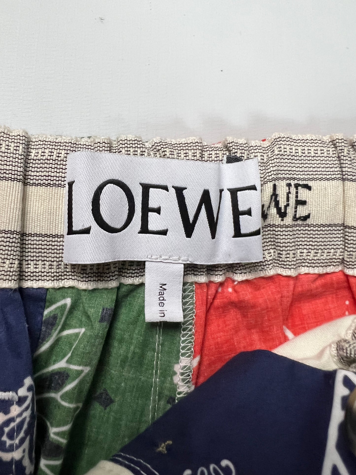 Loewe SS19 paisley Bandana patchwork Shorts SZ:M