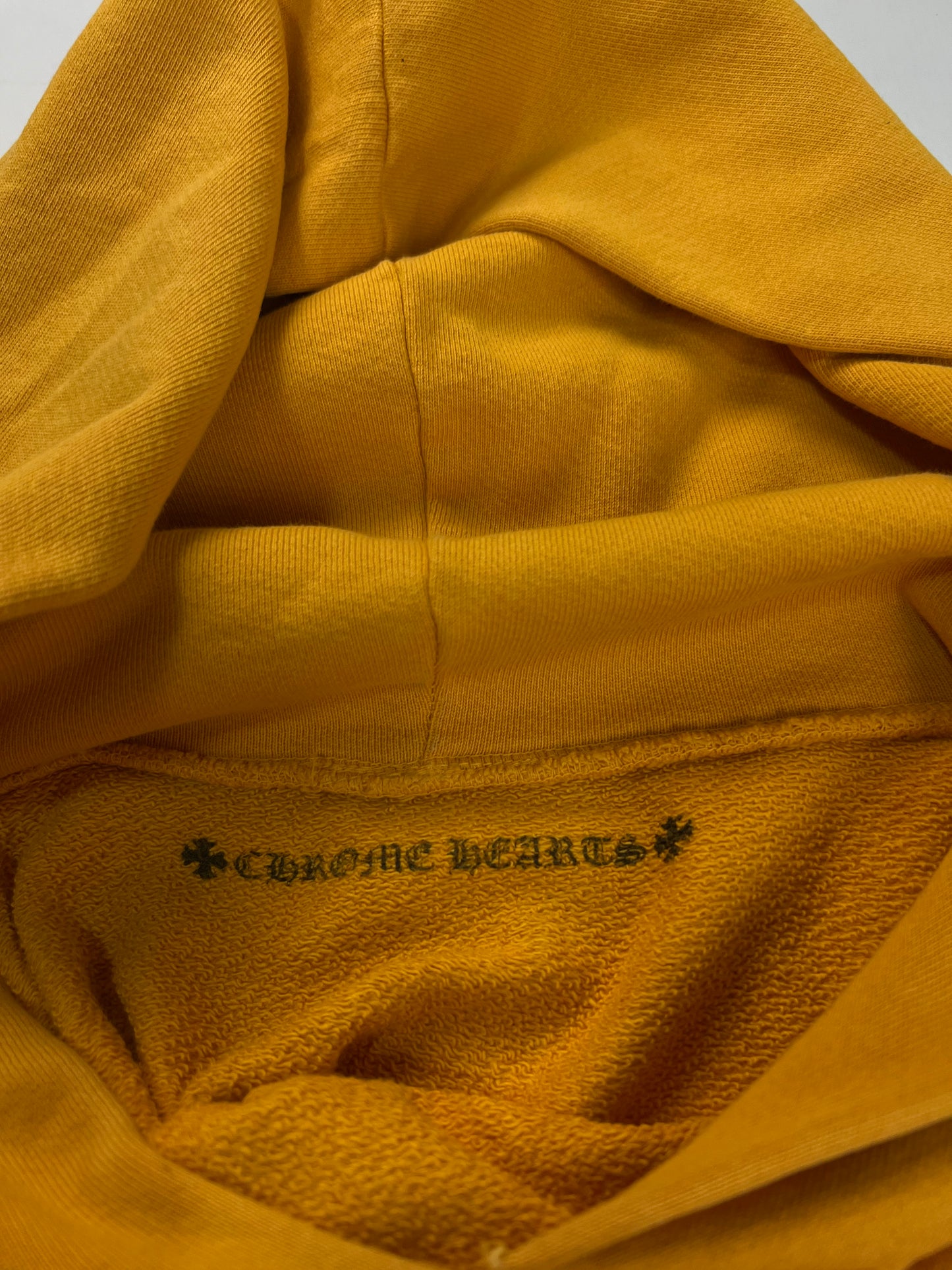 Chrome Hearts mattyboy call me art basel horseshoe Hoodie mustard yellow SZ:L