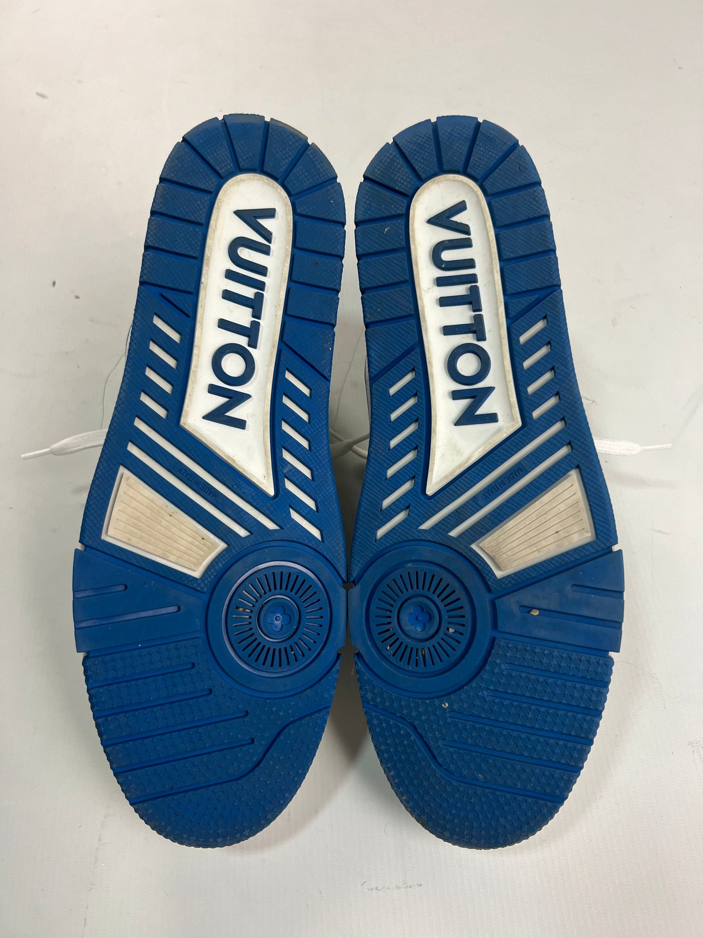 Louis Vuitton 1/100 Upcycled Trainer sneakers in White Blue Sneaker SZ:10.5
