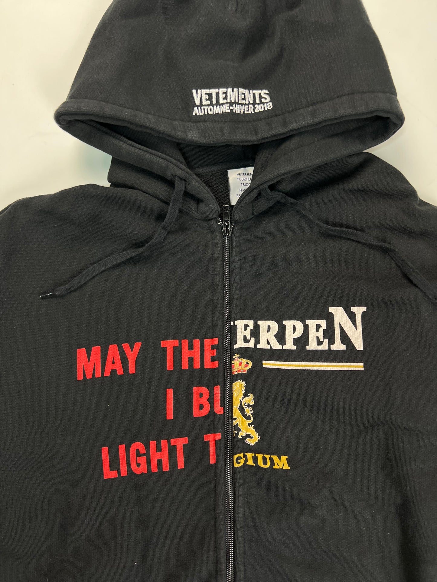 Vetements May the Bridges / Antwerpen Splitted Zip Up Hoodie SZ:XS