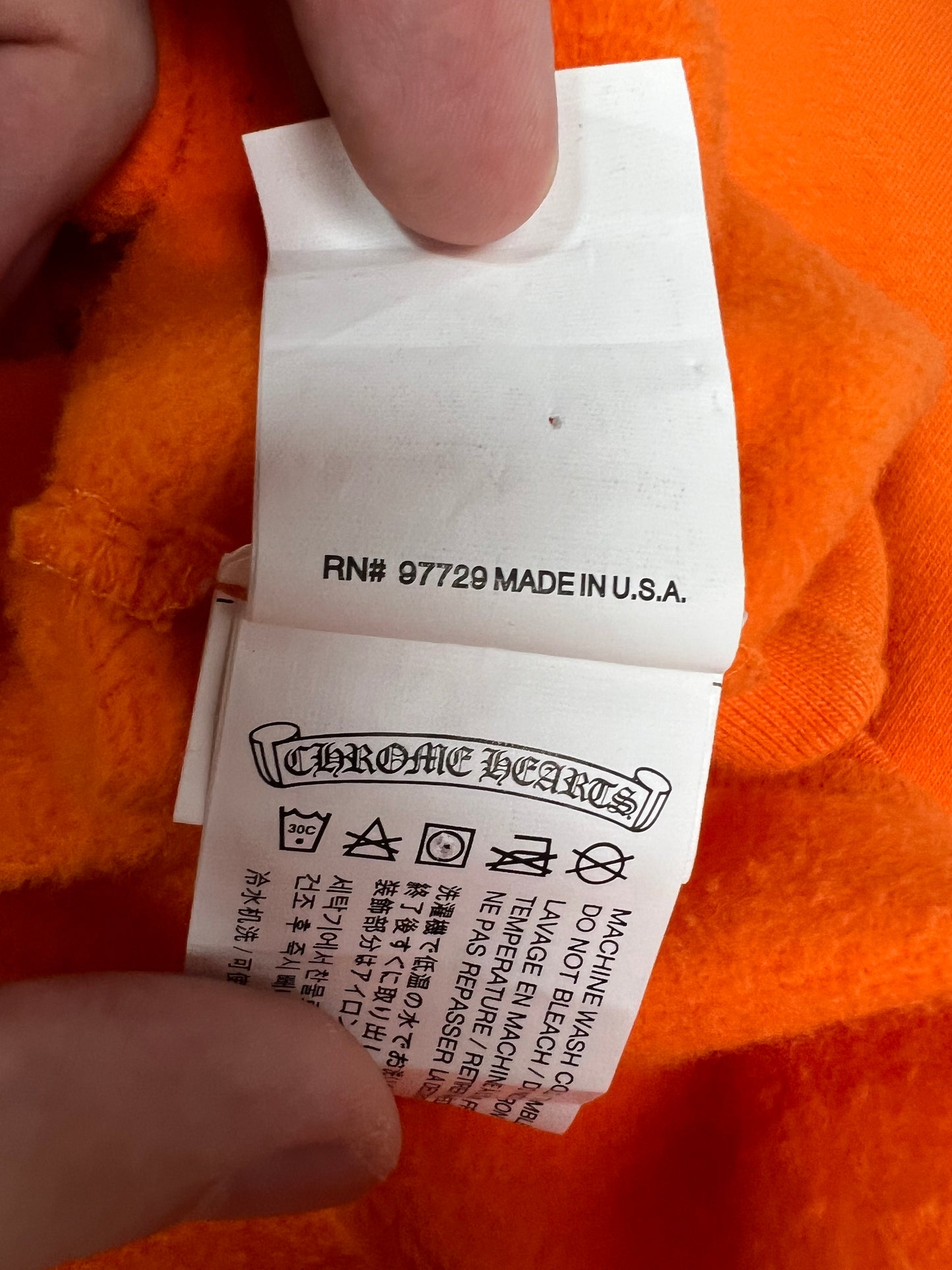 Chrome hearts X off-white orange hoodie SZ:L