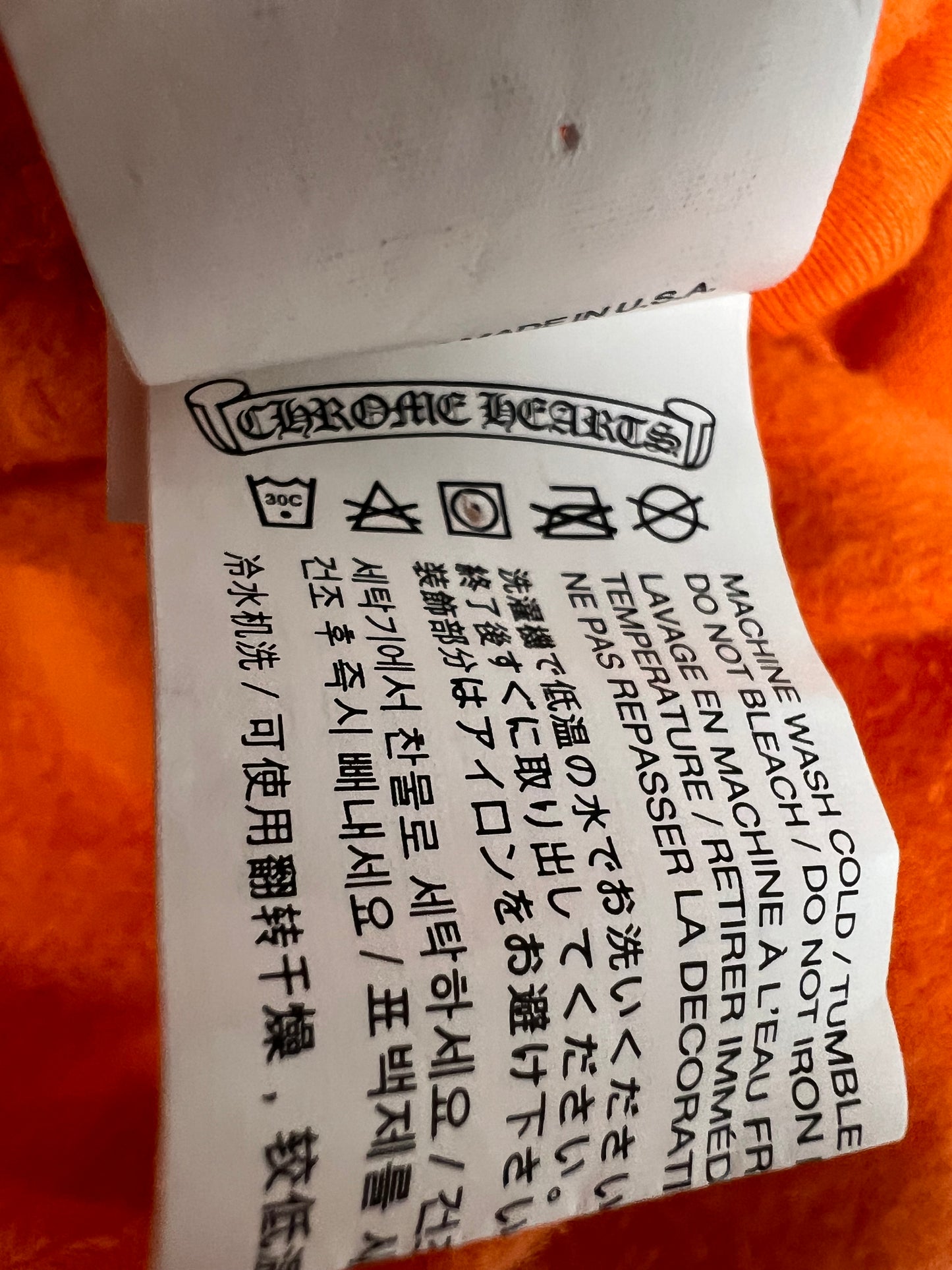 Chrome hearts X off-white orange hoodie SZ:L