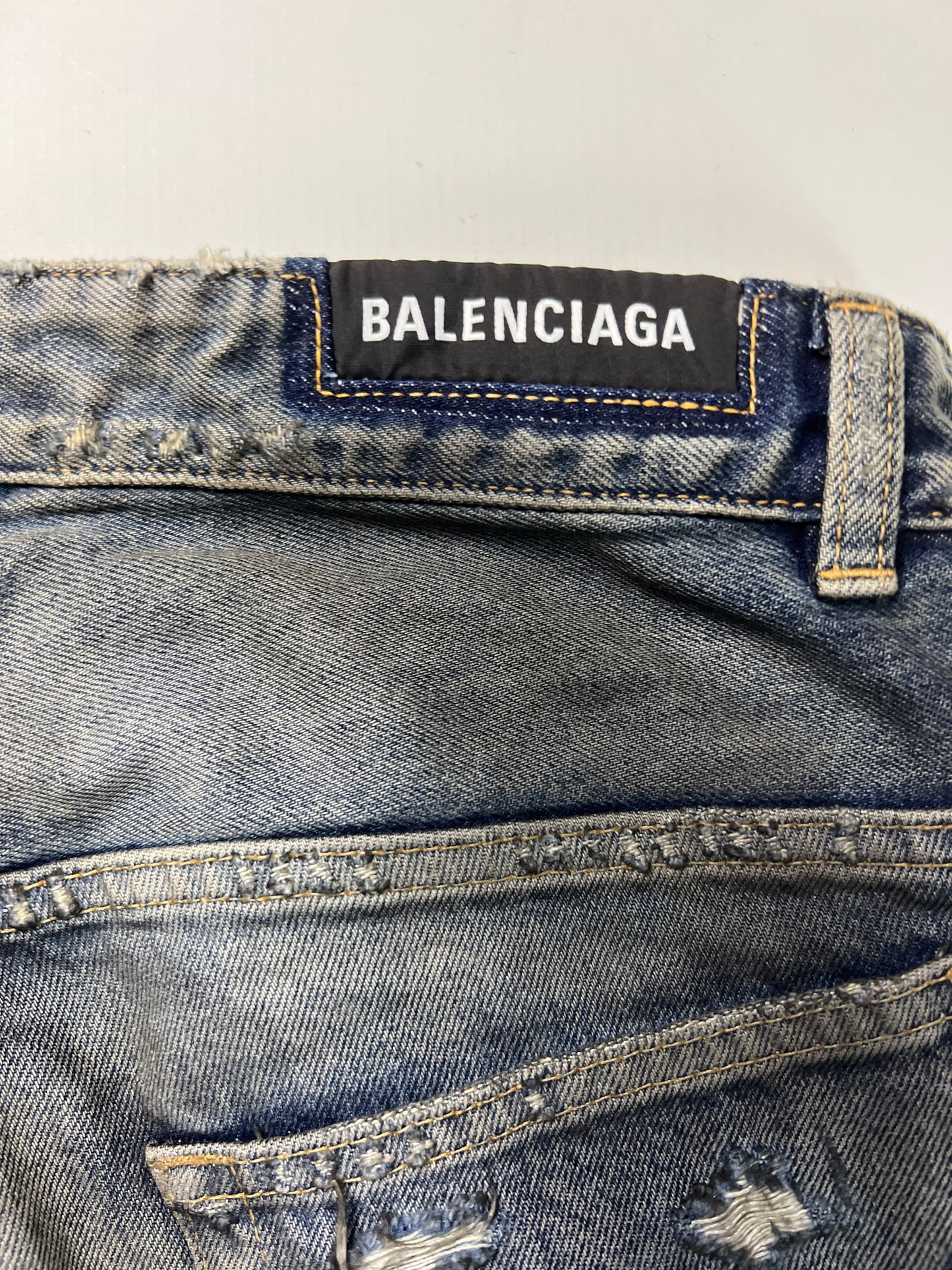 Balenciaga SS23 mudshow oiled distressed straight leg Jeans SZ:XS