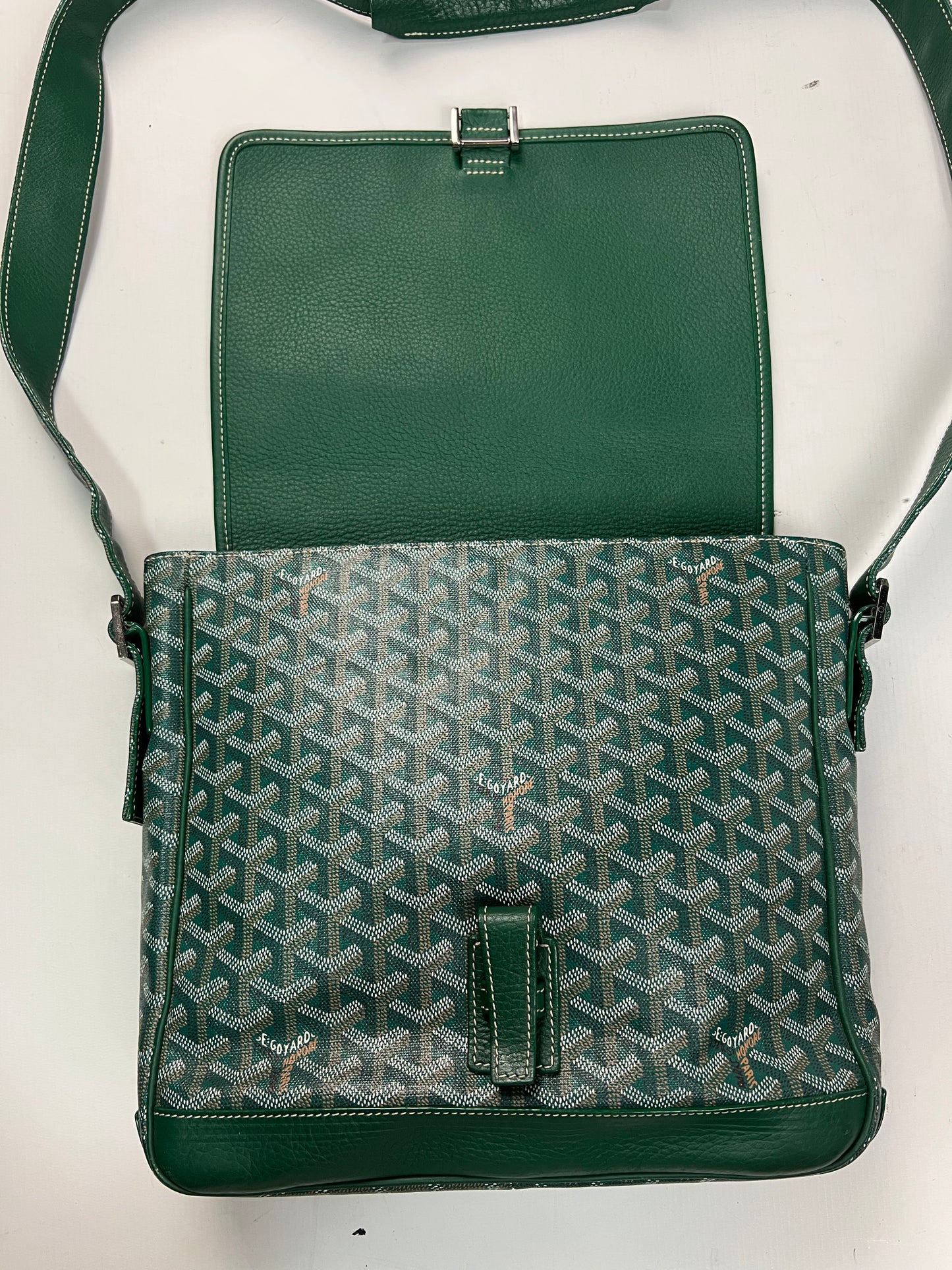 Goyard GRAND BLEU MM Messenger Bag Green SZ:OS