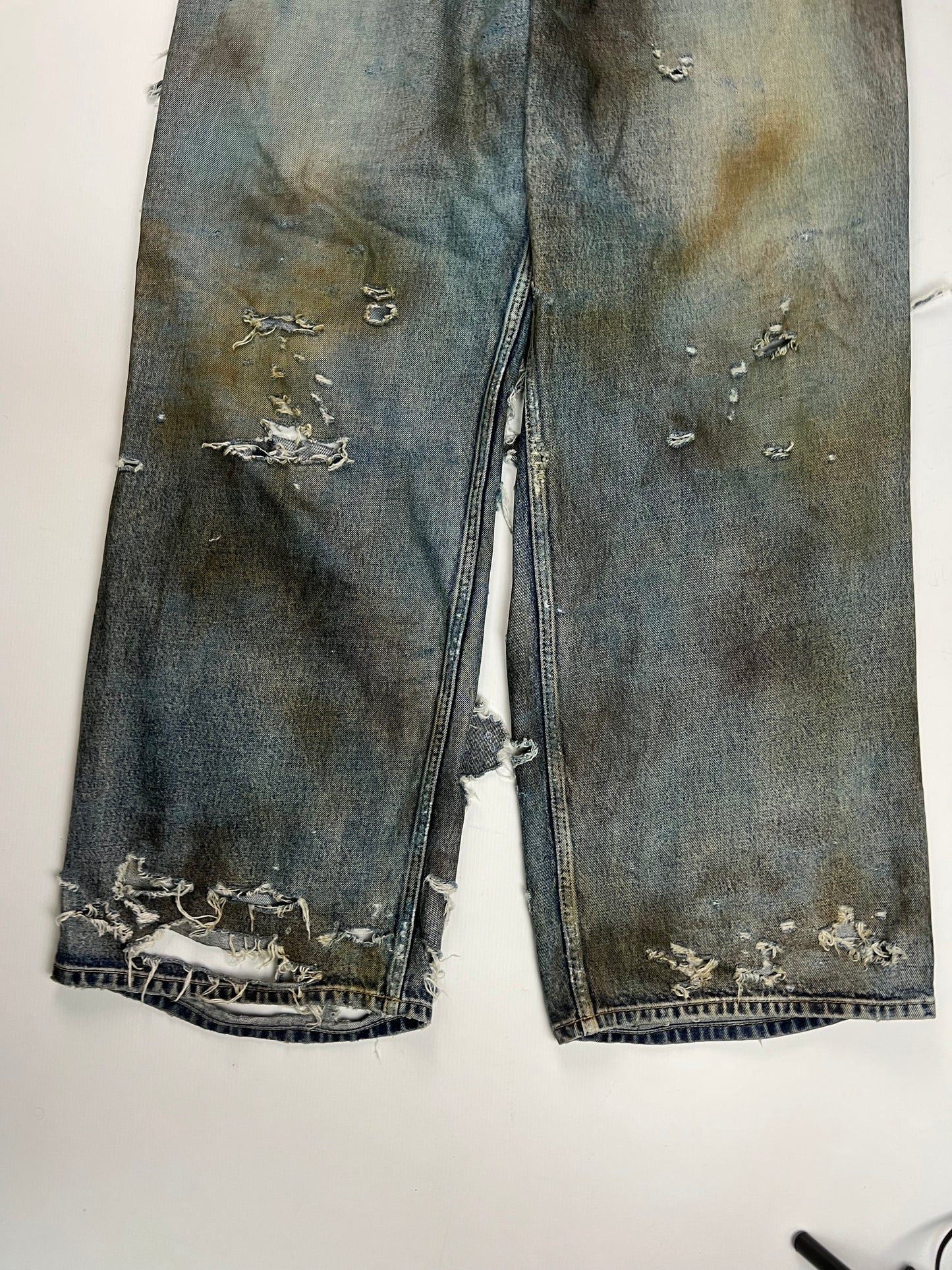 Balenciaga Super Destroyed Ripped Jeans Sample Blue SZ:OS