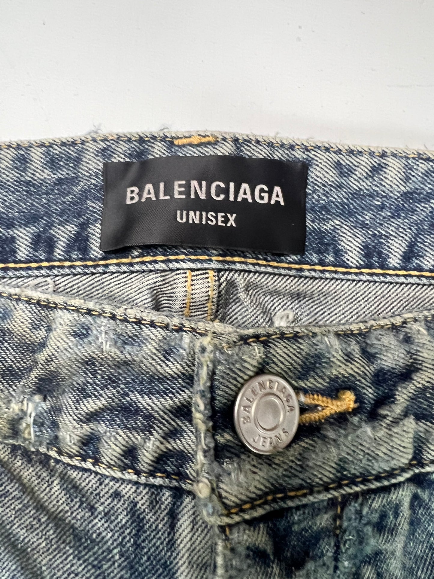 Balenciaga Super Destroyed Ripped Jeans Sample Blue SZ:OS