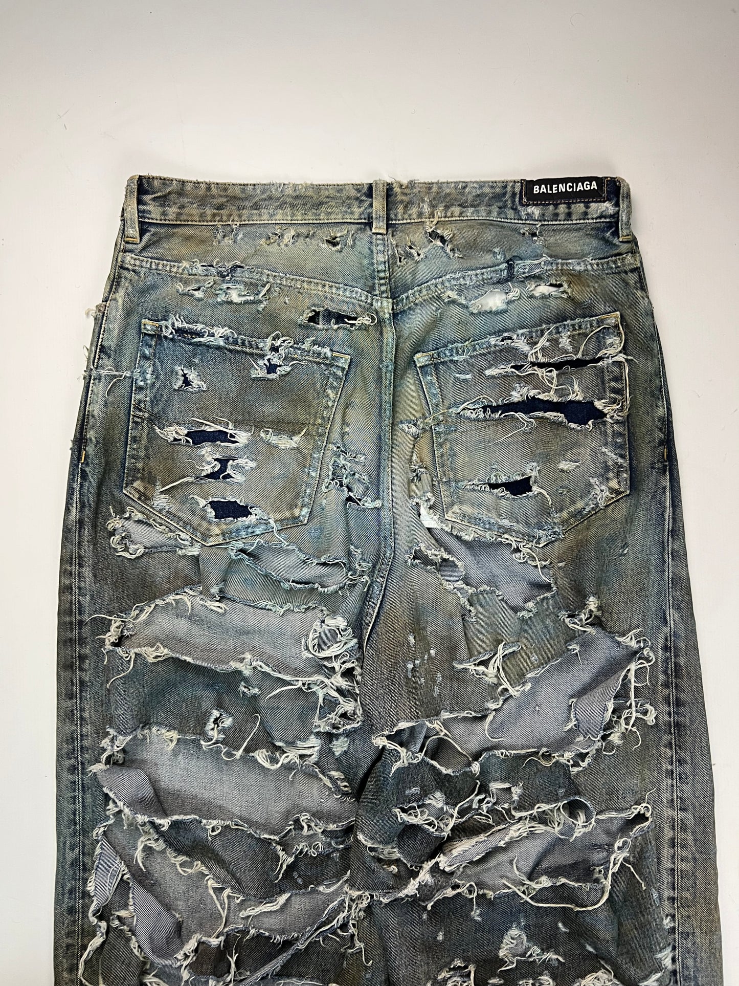 Balenciaga Super Destroyed Ripped Jeans Sample Blue SZ:OS