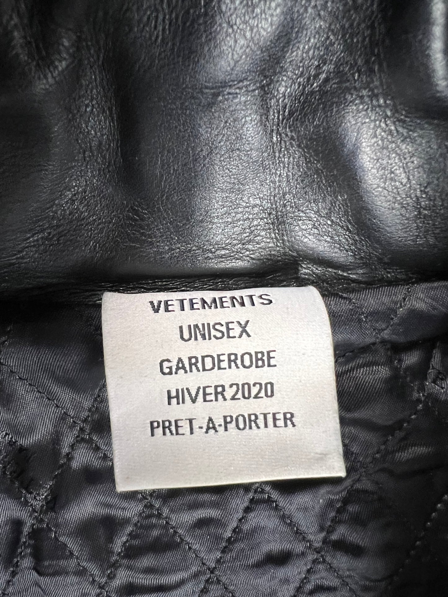 Vetements AW19 runway bondage Black Leather Jacket SZ:S