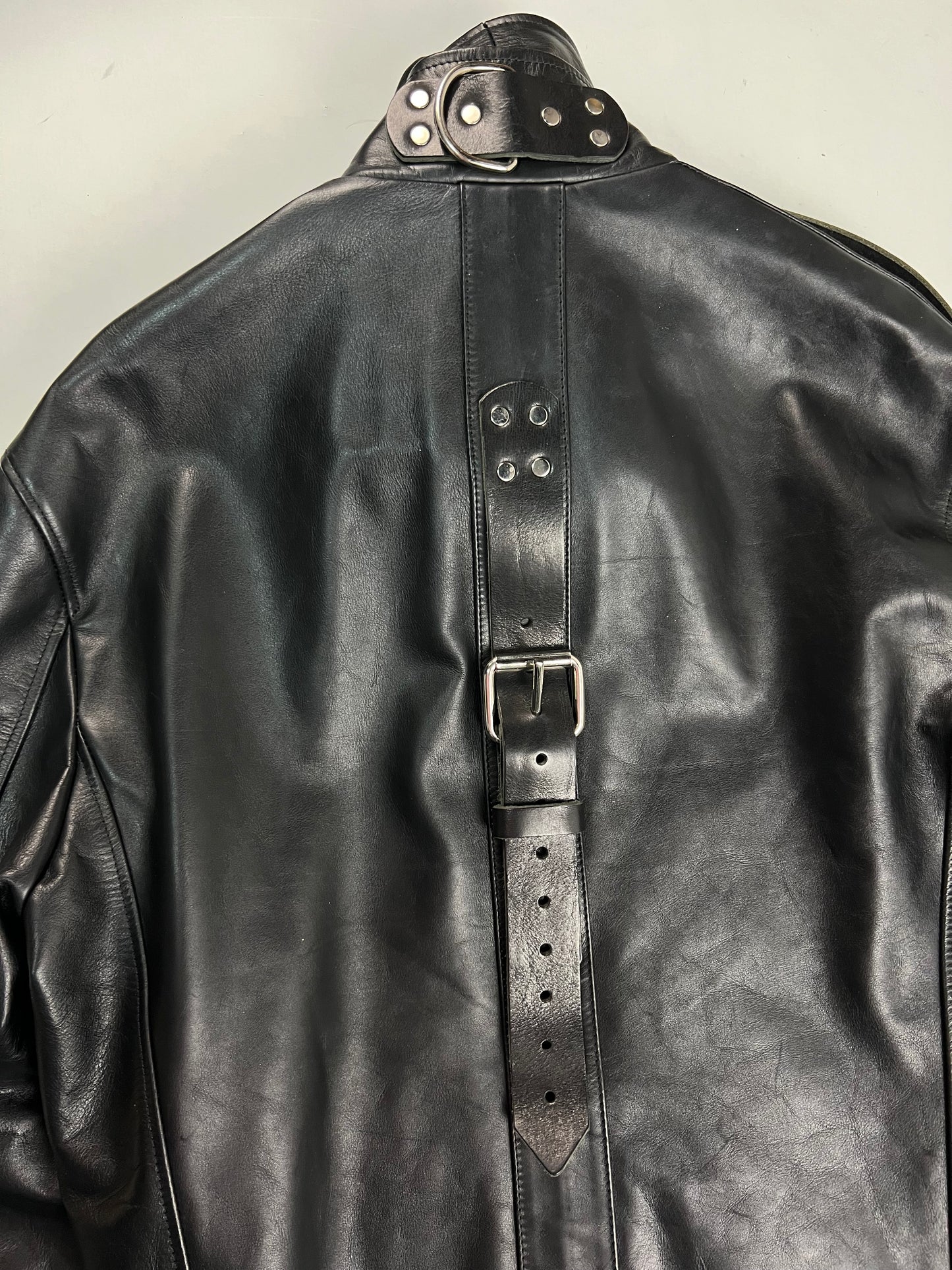 Vetements AW19 runway bondage Black Leather Jacket SZ:S