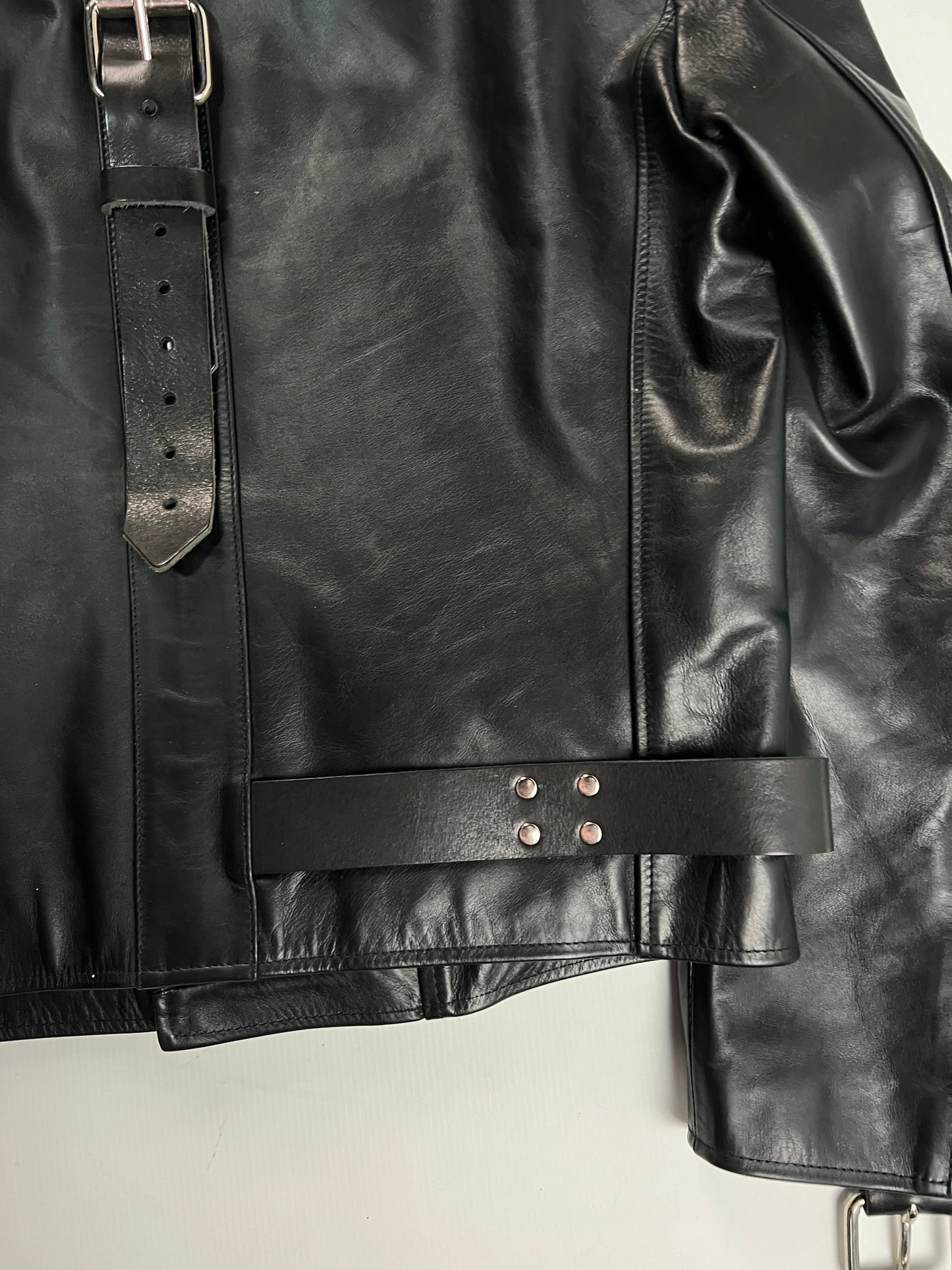 Vetements AW19 runway bondage Black Leather Jacket SZ:S