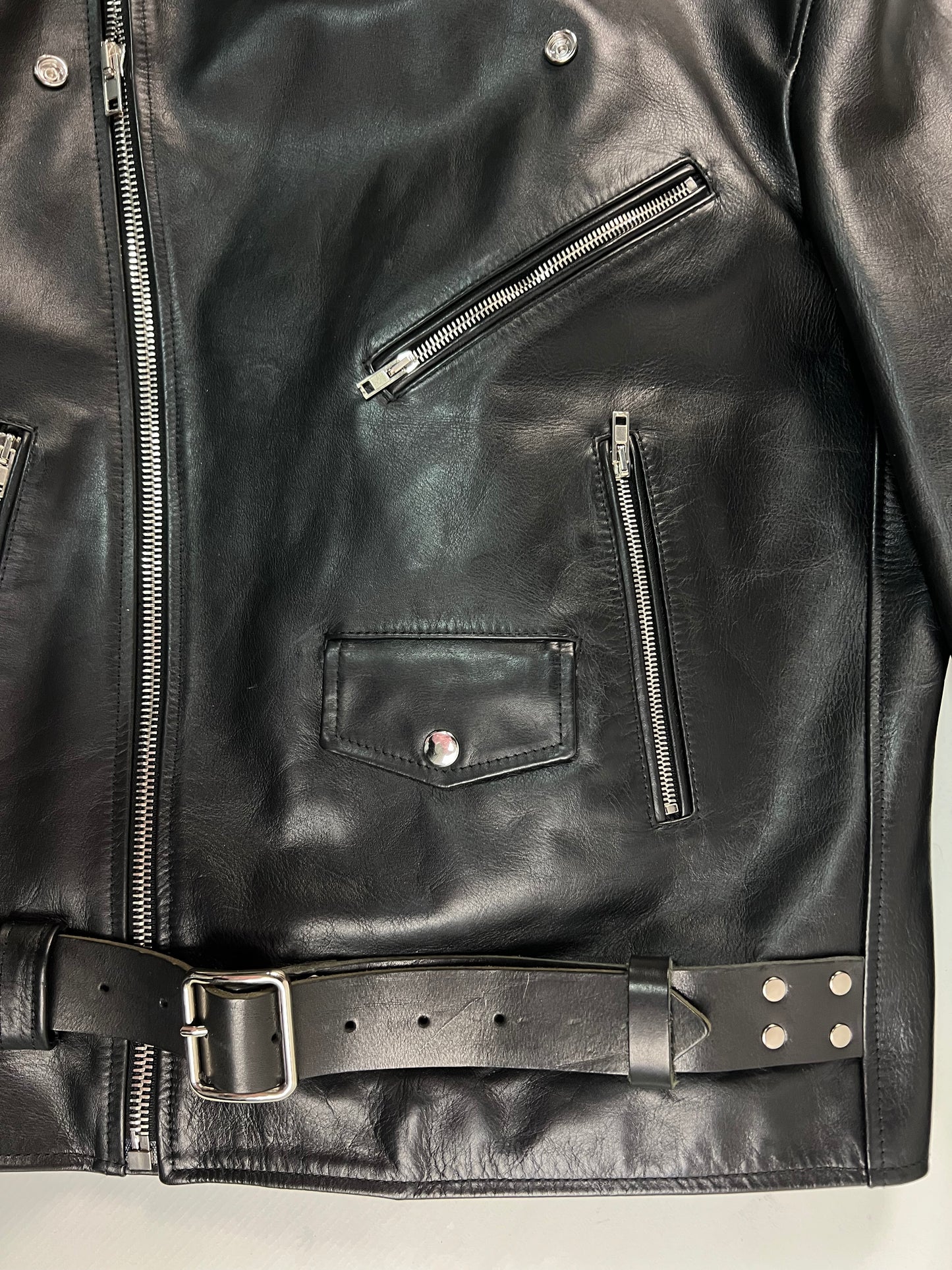 Vetements AW19 runway bondage Black Leather Jacket SZ:S