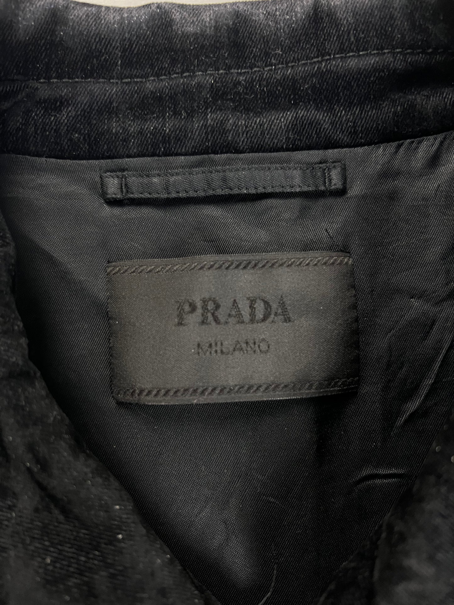 Prada Triangle Logo Velvet Trucker Jacket SZ:XL