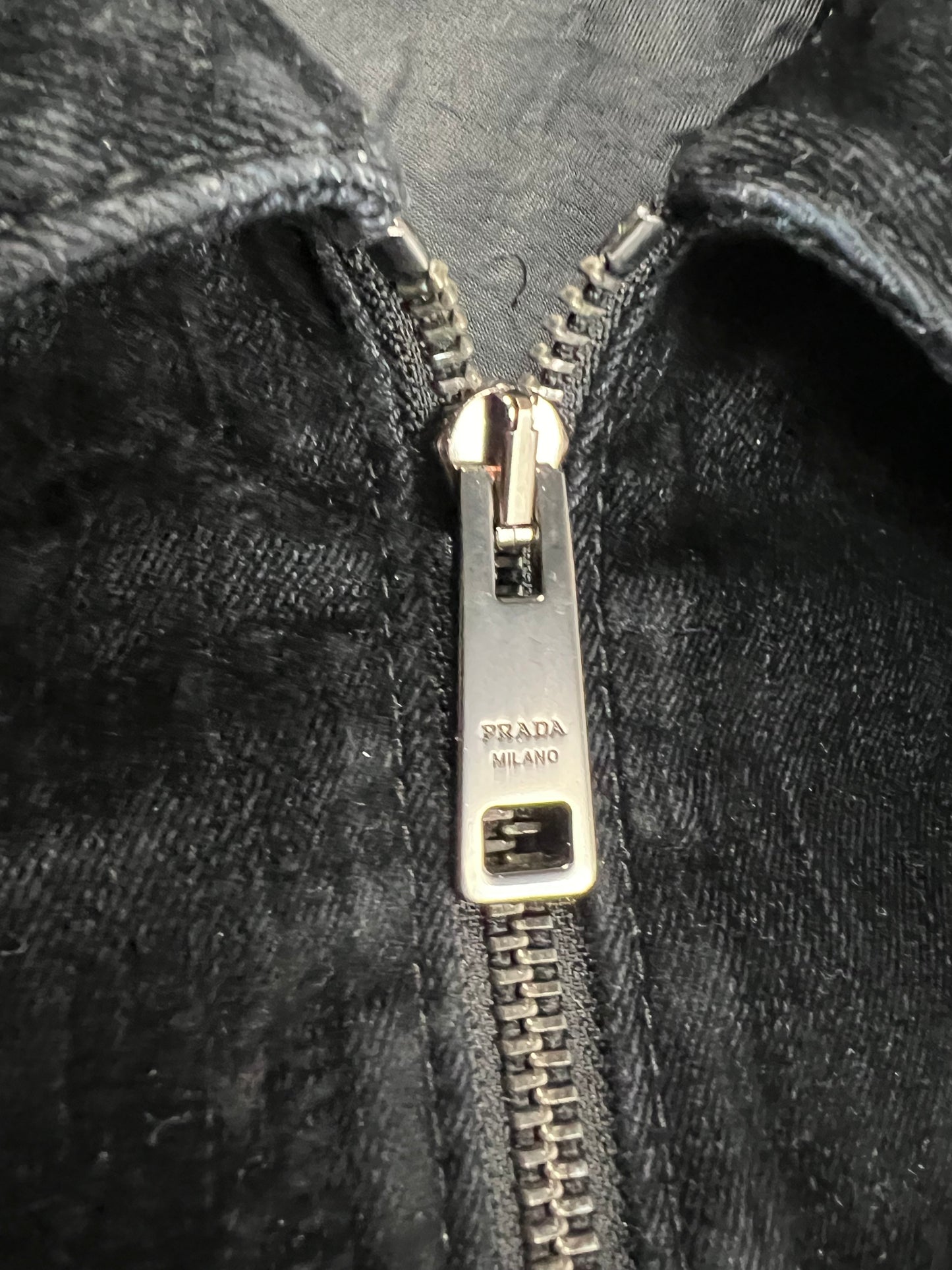 Prada Triangle Logo Velvet Trucker Jacket SZ:XL