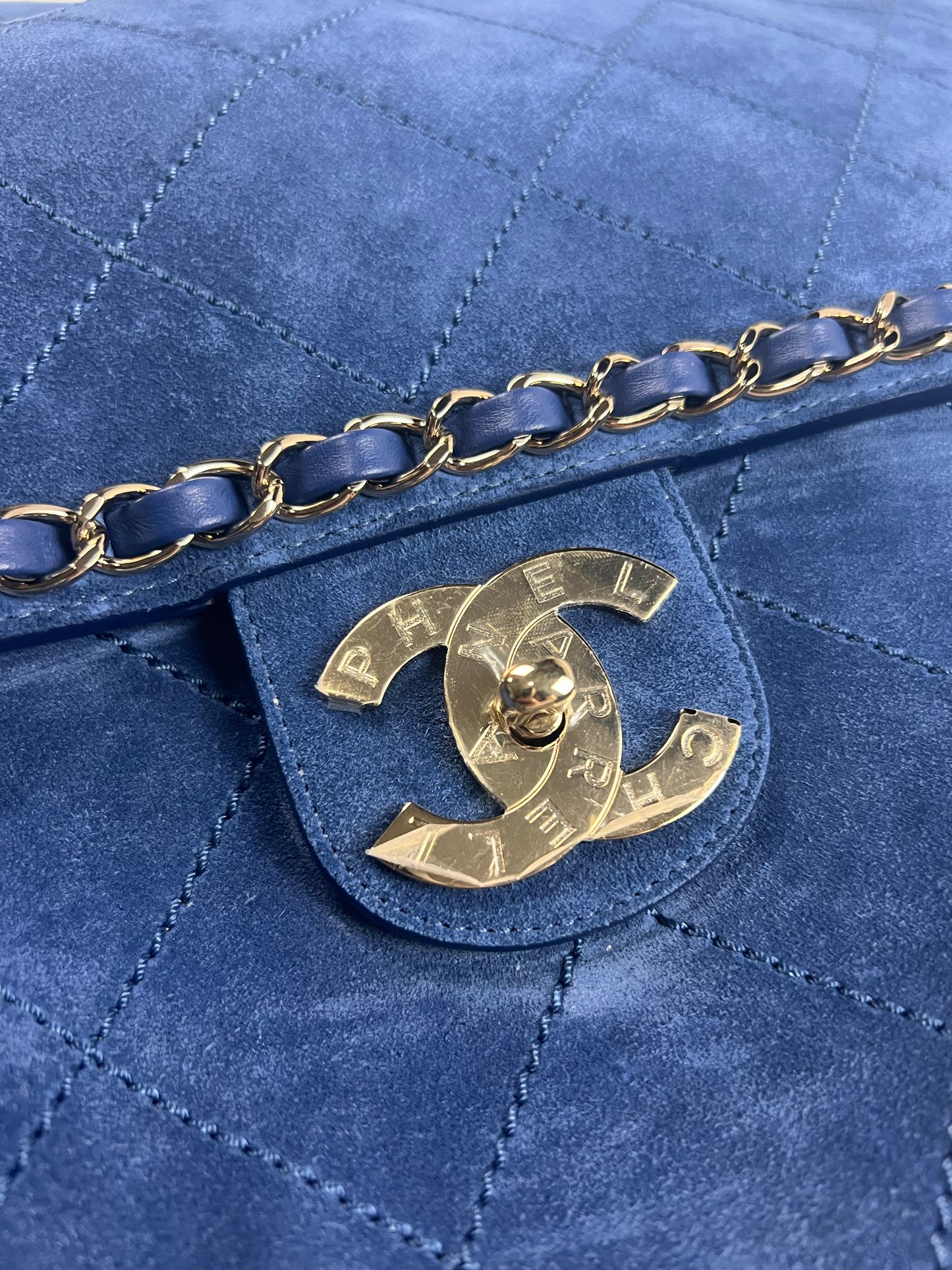 CHANEL X PHARELL XXL CF CLASSC FLAP BAG IN BLUE SZ:OS