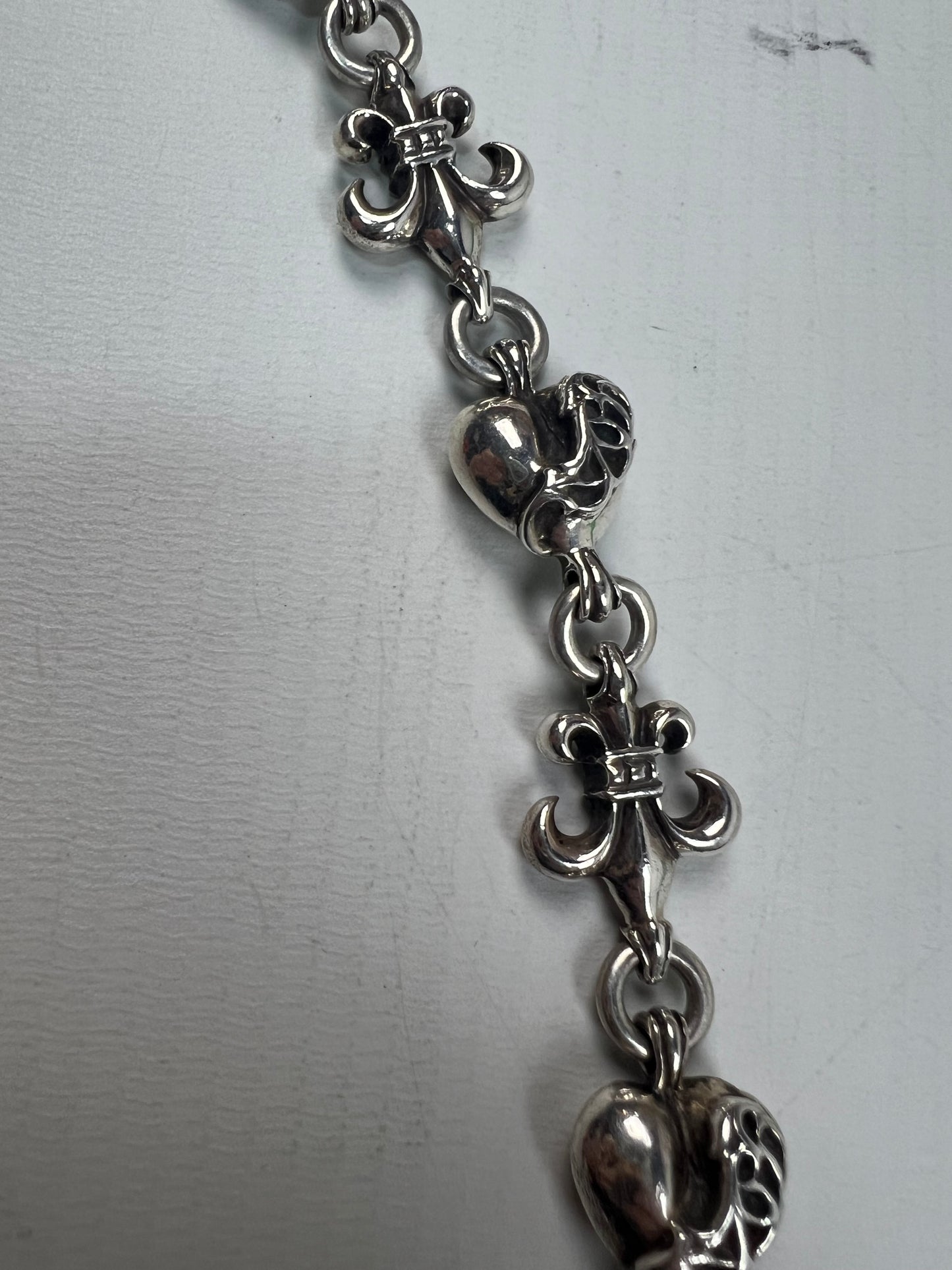 Chrome Hearts Hearts + Fleur de lis Wallet Chain double clasp SZ:OS