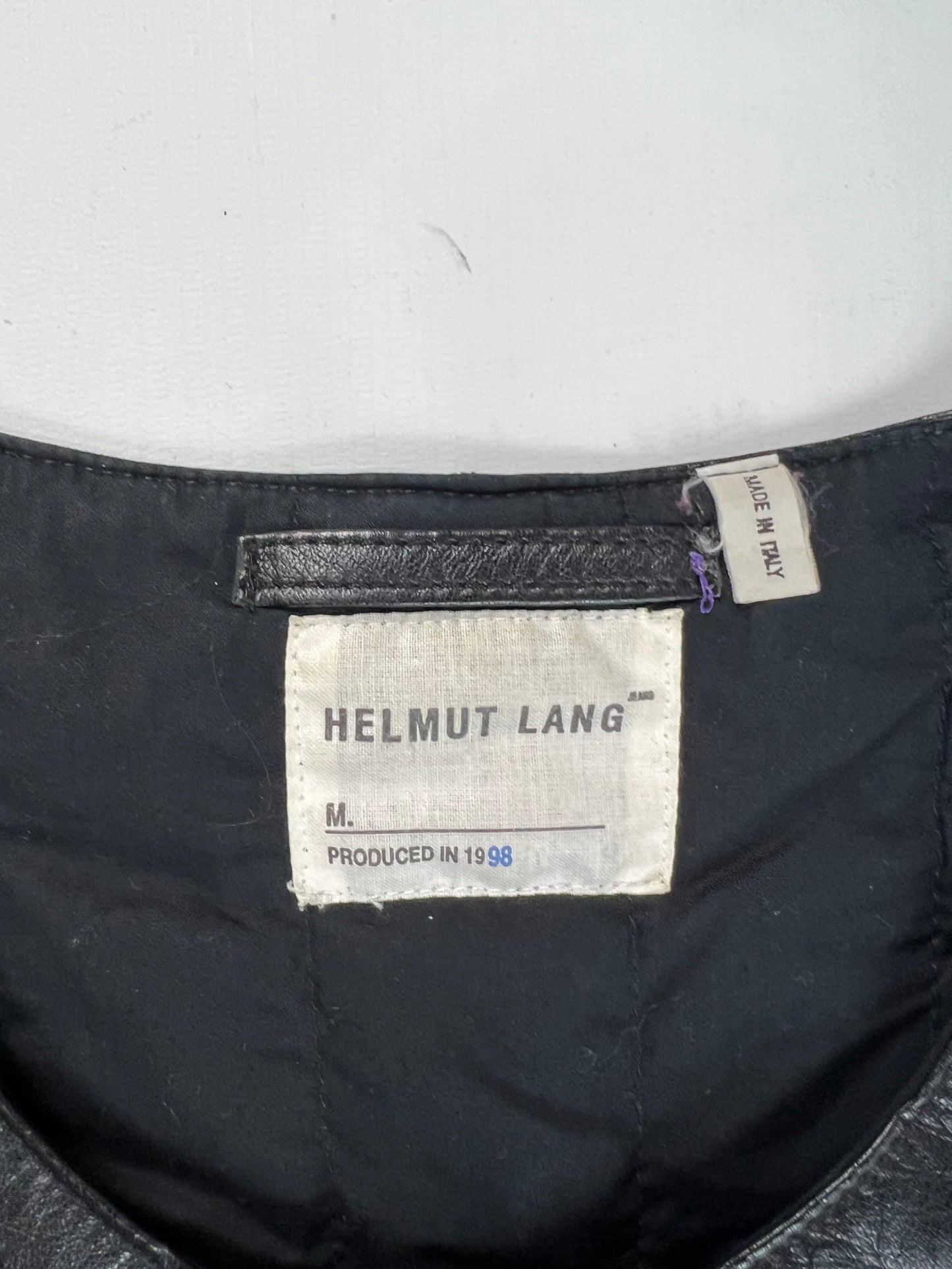 Helmut Lang 1998 Leather Bullet Proof Vest SZ:50