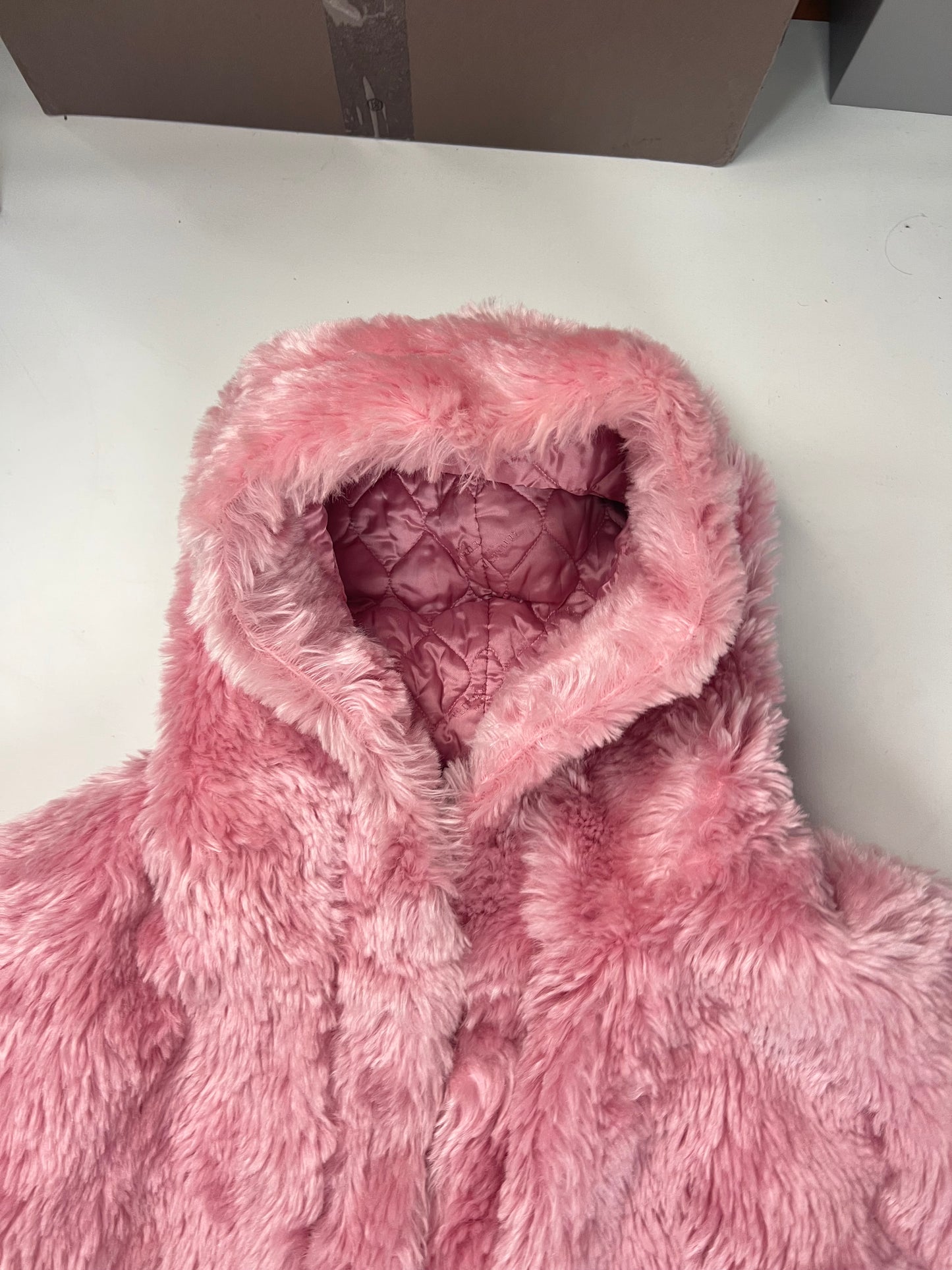 Vetements AW19 anarchy alpaca runway coat in pink SZ:M