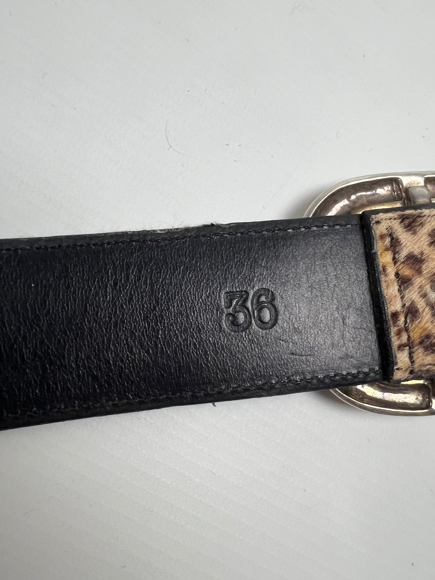 Chrome Hearts leopard pony hair gunslinger Belt SZ:36