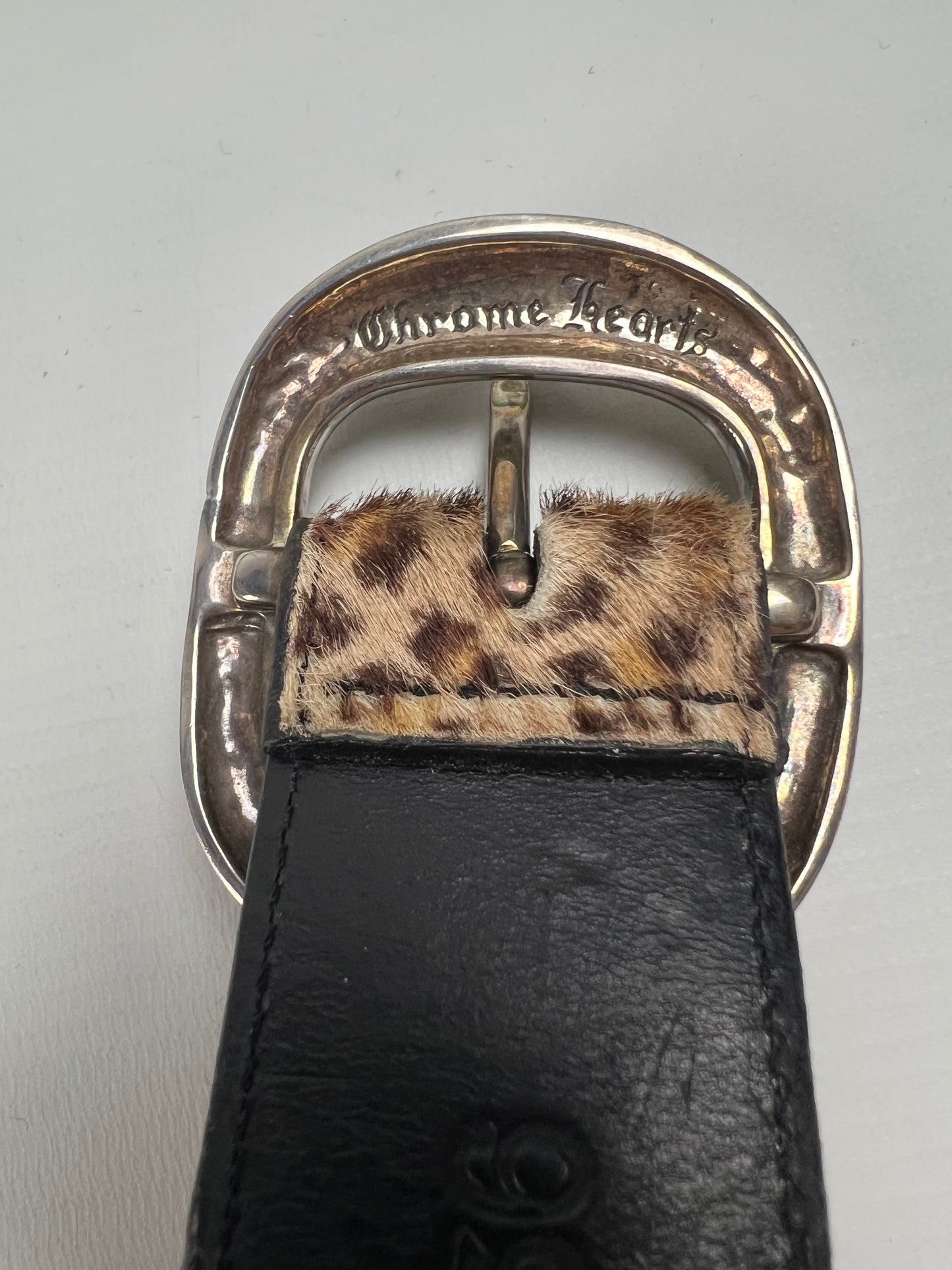 Chrome Hearts leopard pony hair gunslinger Belt SZ:36