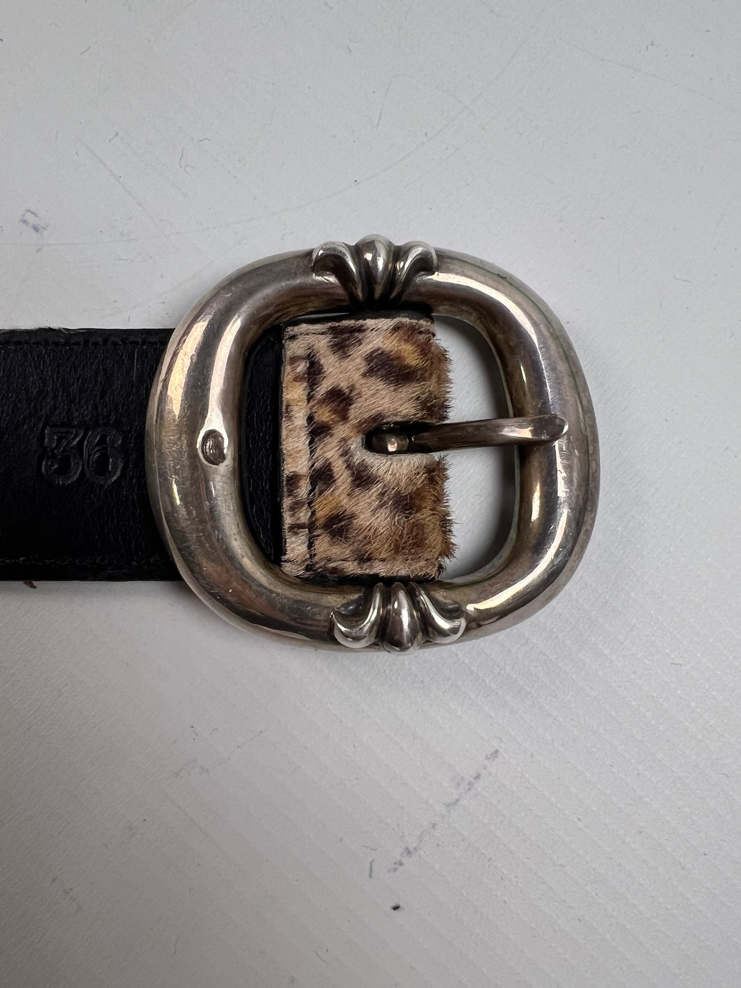 Chrome Hearts leopard pony hair gunslinger Belt SZ:36