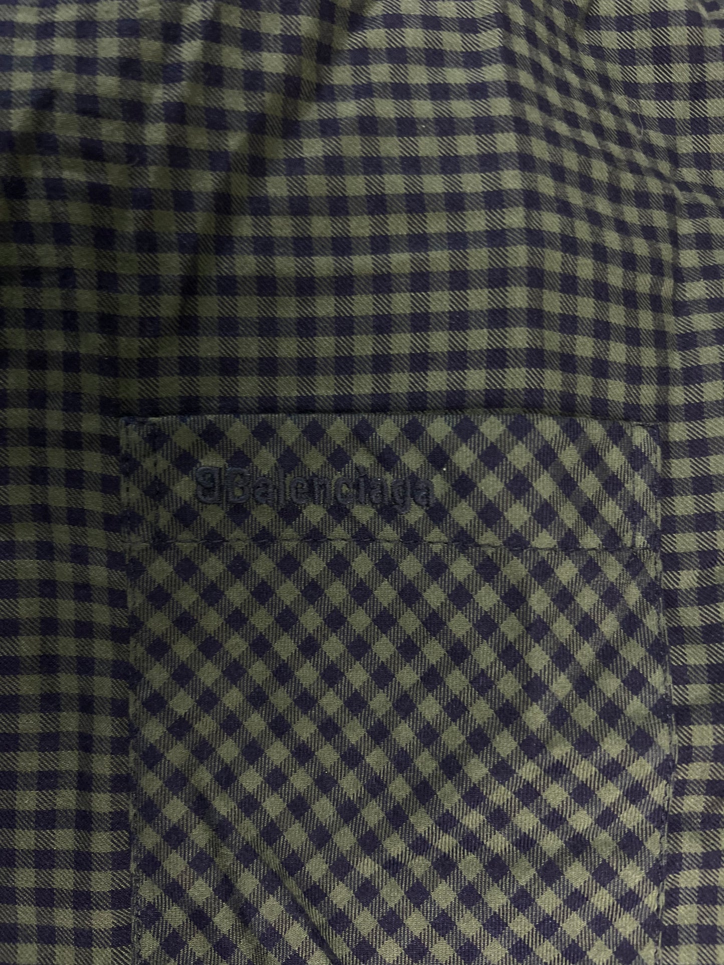 Balenciaga hybrid trompe loeil Jeans sewn on checkered Shirt SZ:S