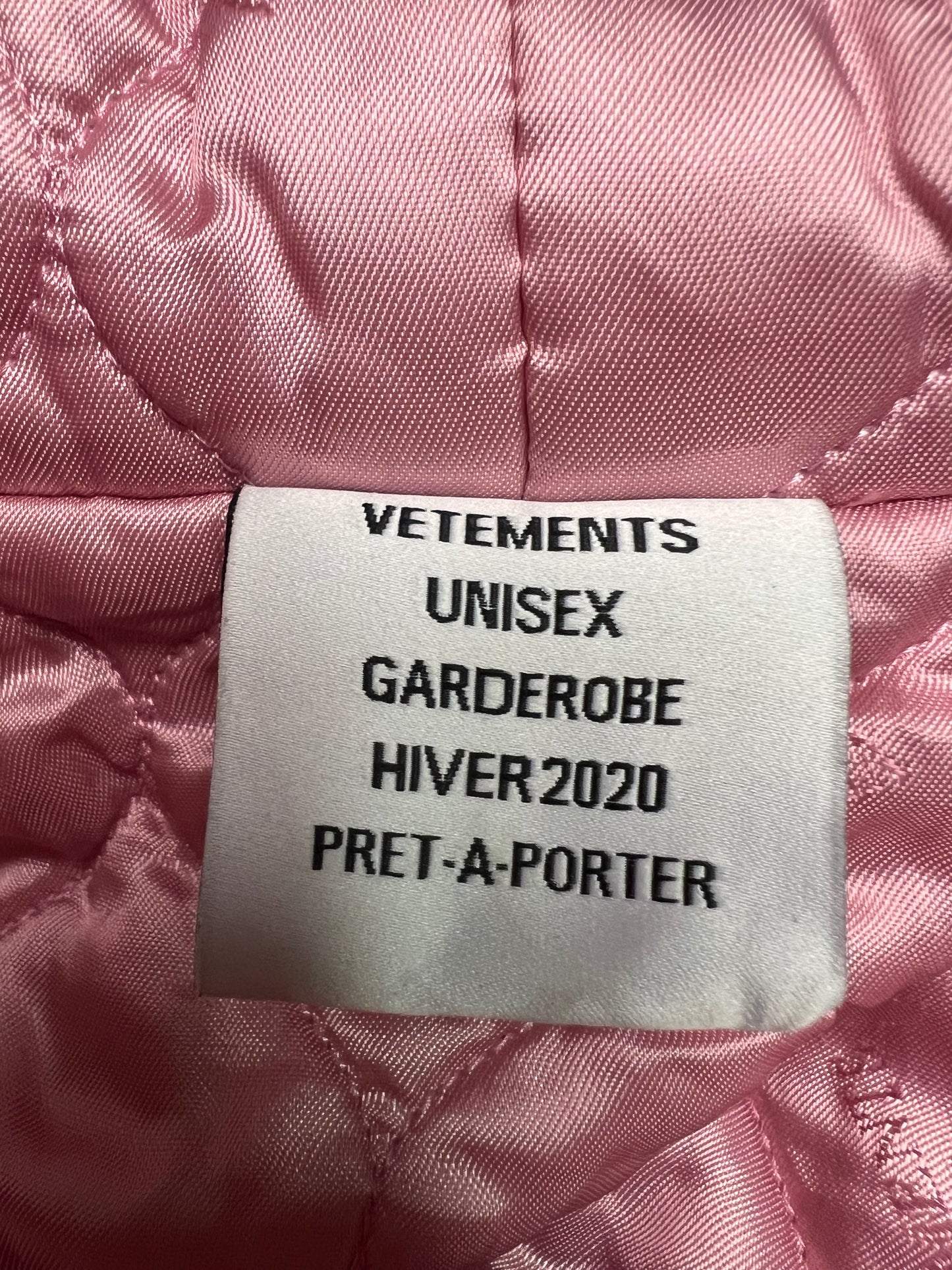 Vetements AW19 anarchy alpaca runway coat in pink SZ:M