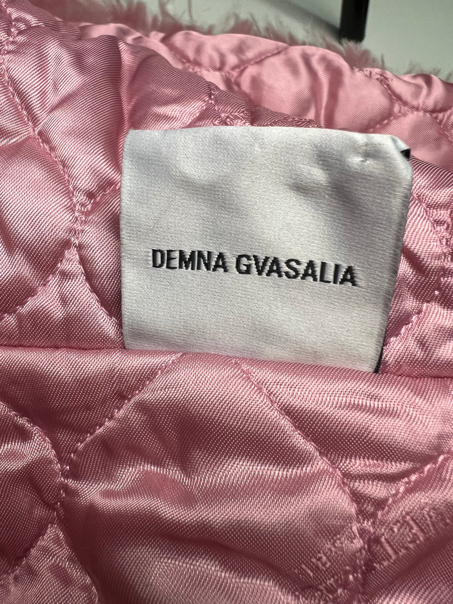 Vetements AW19 anarchy alpaca runway coat in pink SZ:M