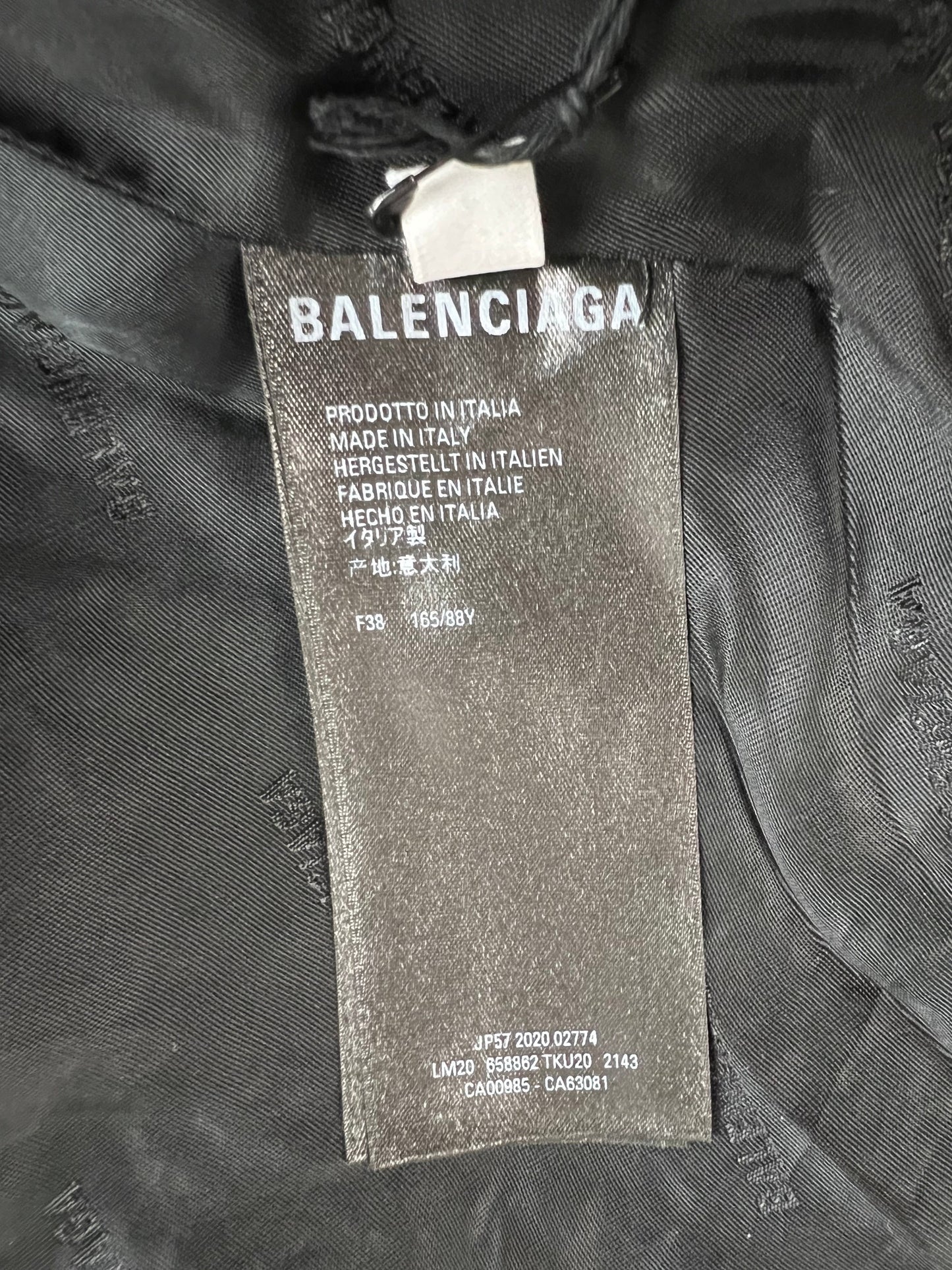 Balenciaga SS21 distressed shoulder padded overCoat SZ:38