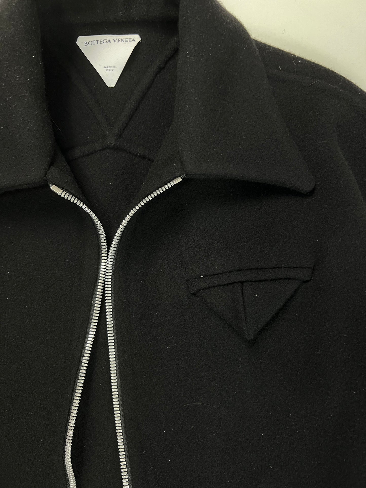 Bottega Veneta felted Cropped Jacket with elongated sleeves SZ:48