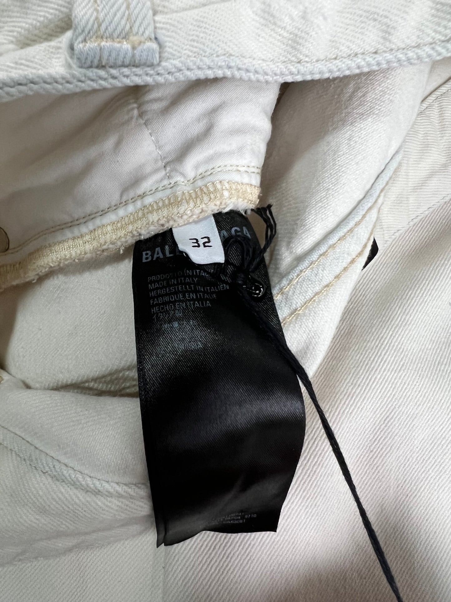 Balenciaga AW21 denim zipable baggy cargo pants in white SZ:W28|29|30|31|32|32|33|34|36