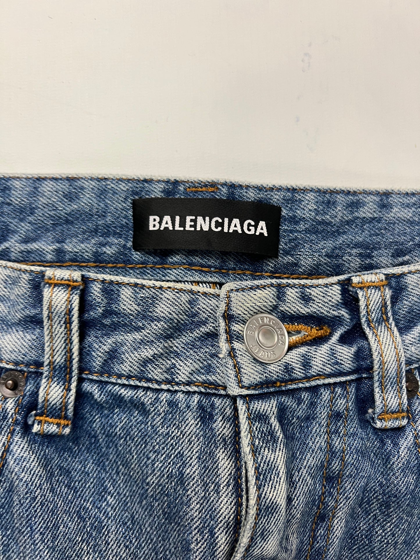 Balenciaga AW20 Double Layered Ripped Jeans SZ:W32