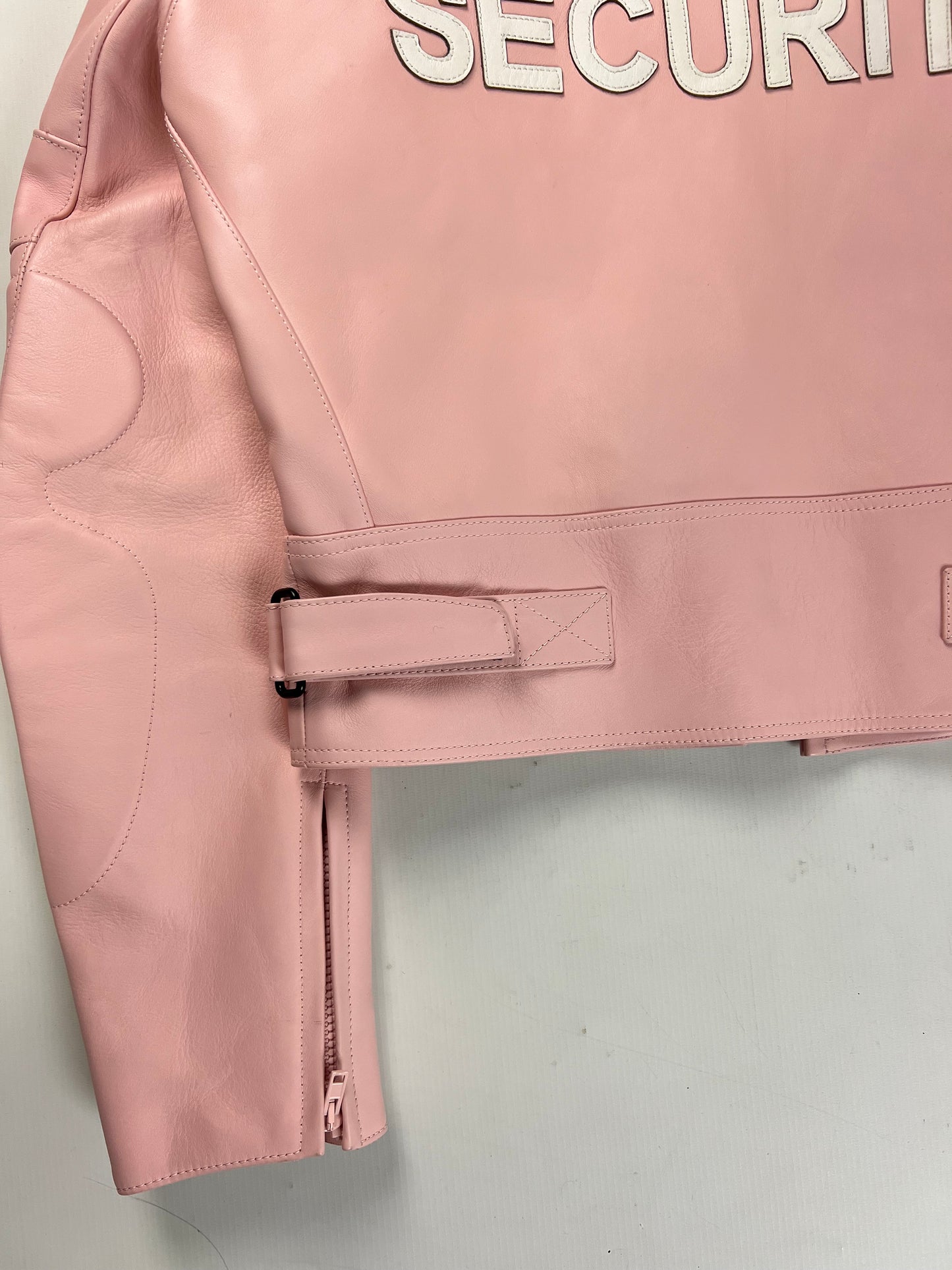 Vetements AW17 Securite PINK MOTO Leather Jacket SZ:XS