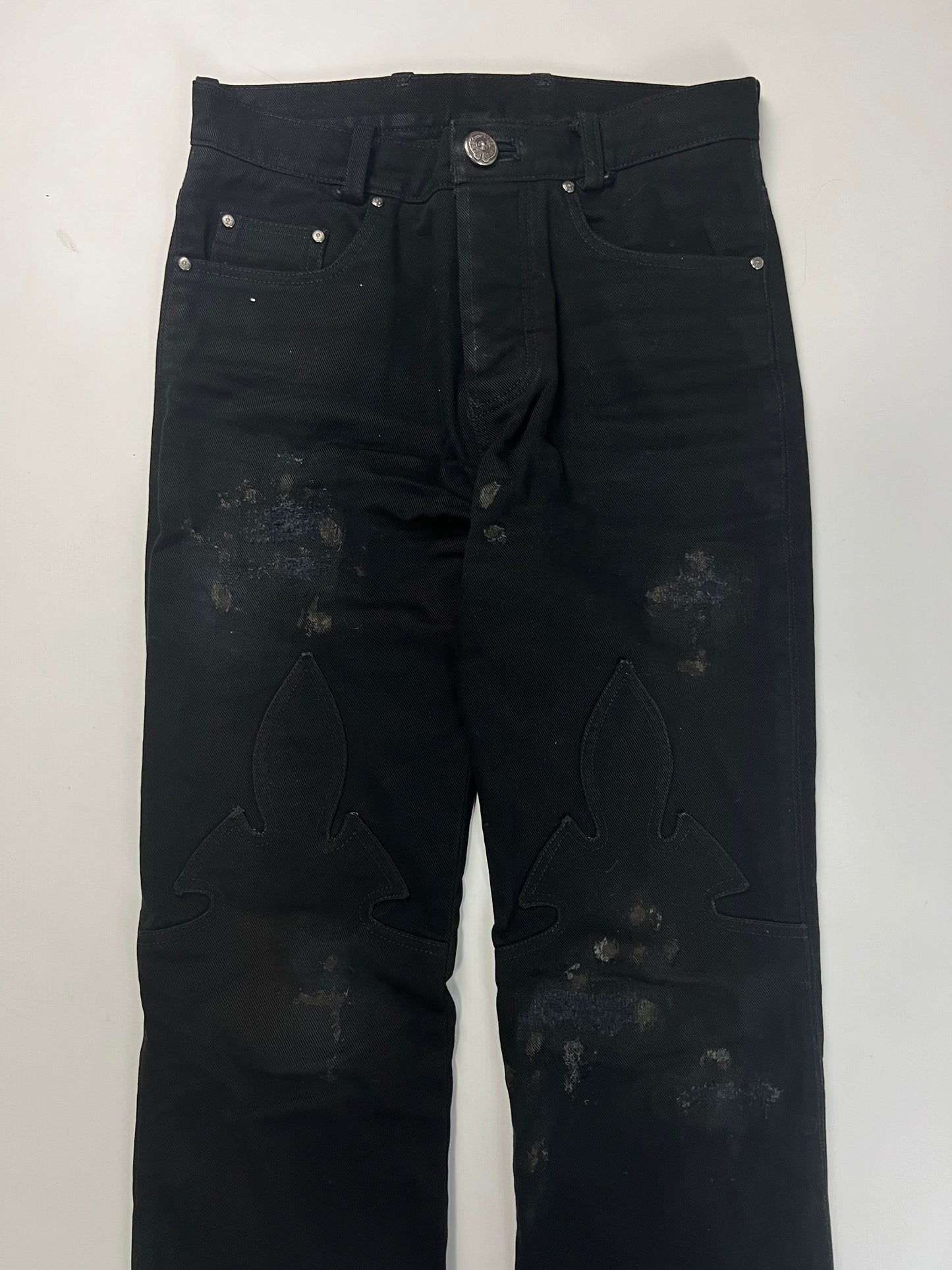 Chrome Hearts Stained le fleur Jeans SZ:W28