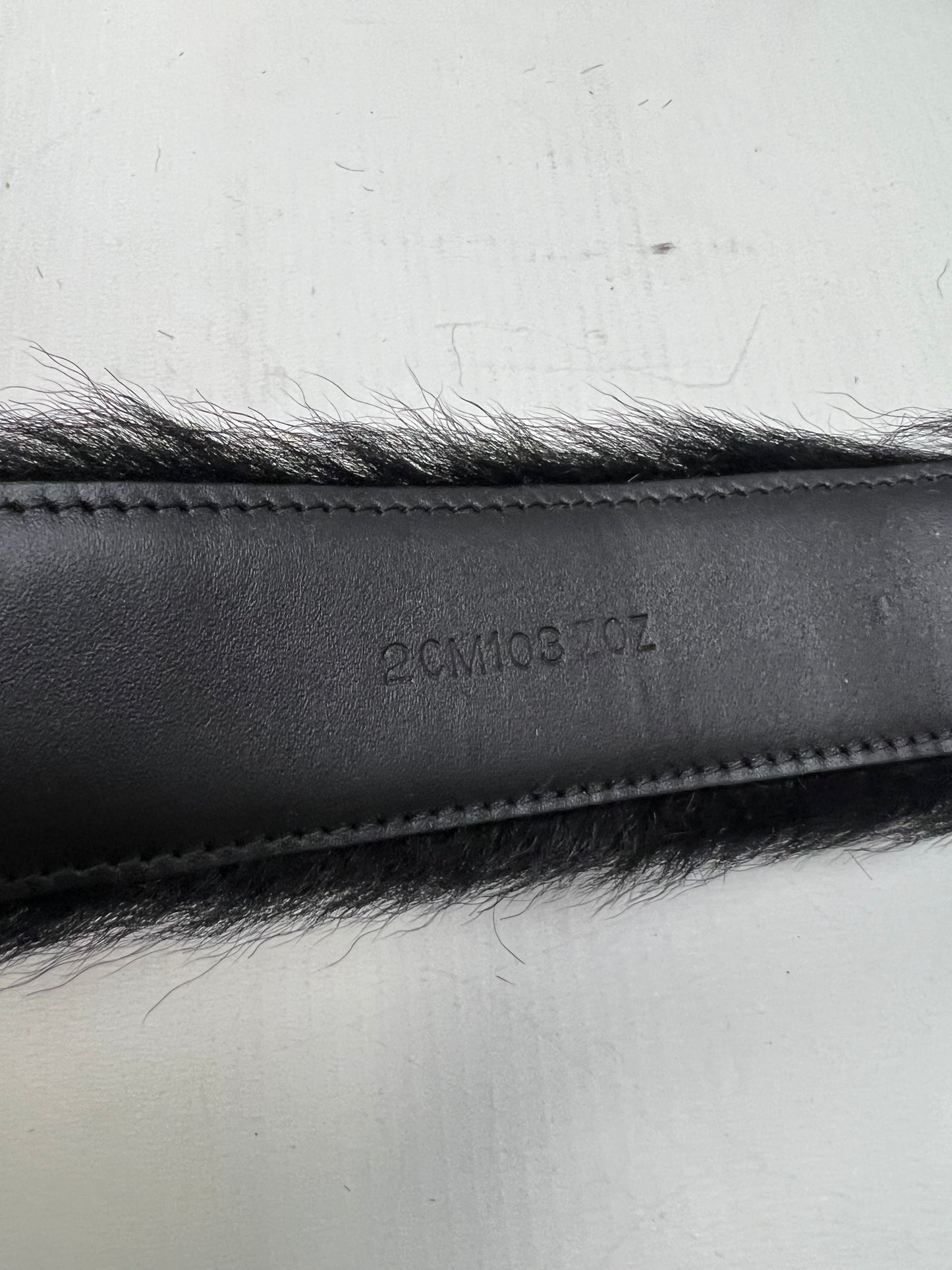 Prada BLACK PONYHAIR Belt SZ:95