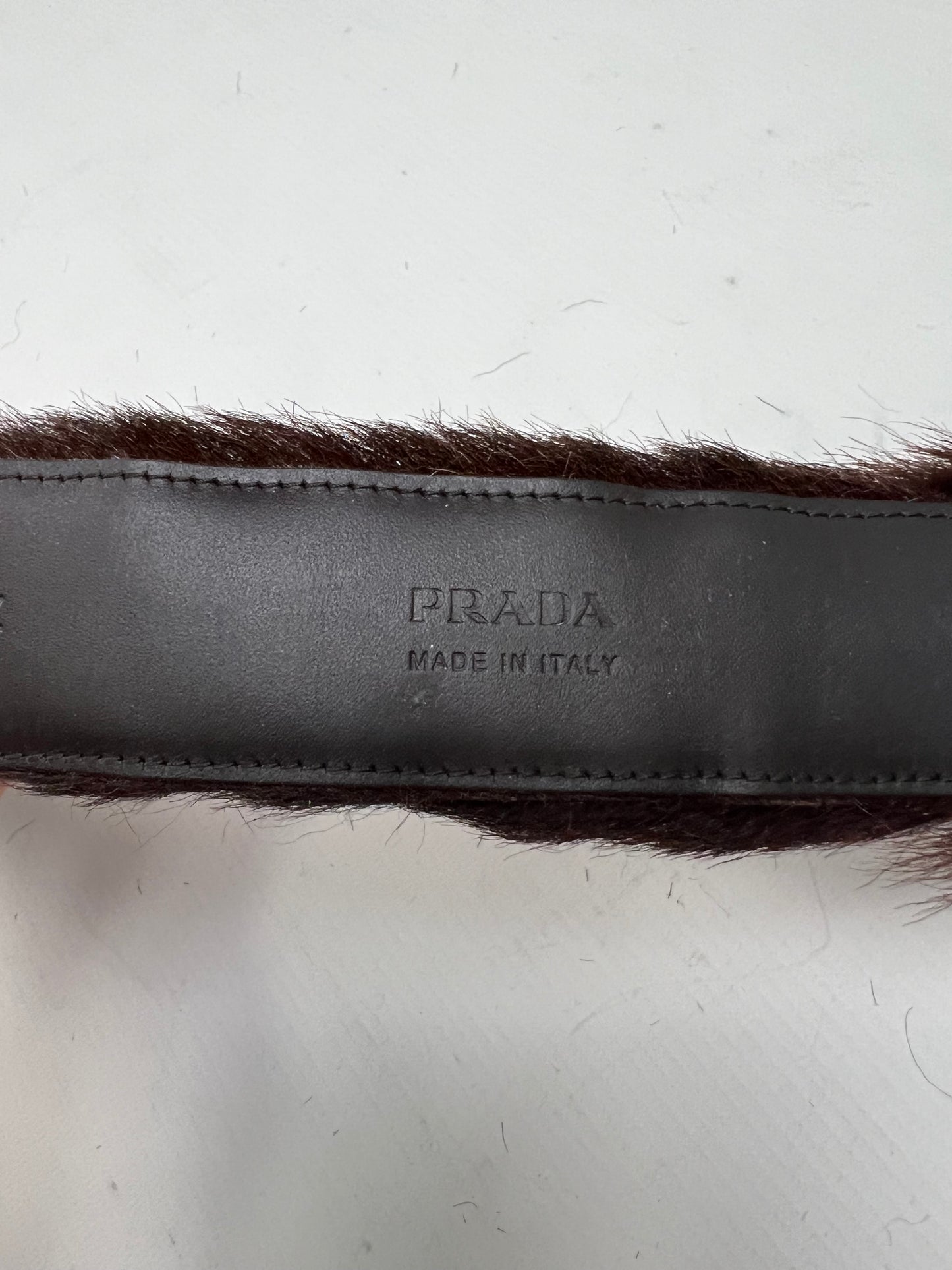 Prada Ponyhair Belt Brown SZ:95