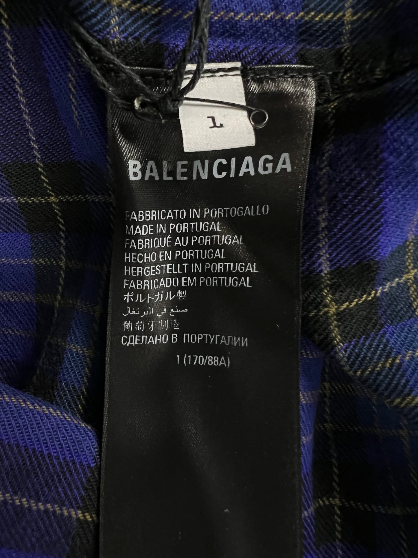 Balenciaga hybrid sweater checkered Shirt SZ:1