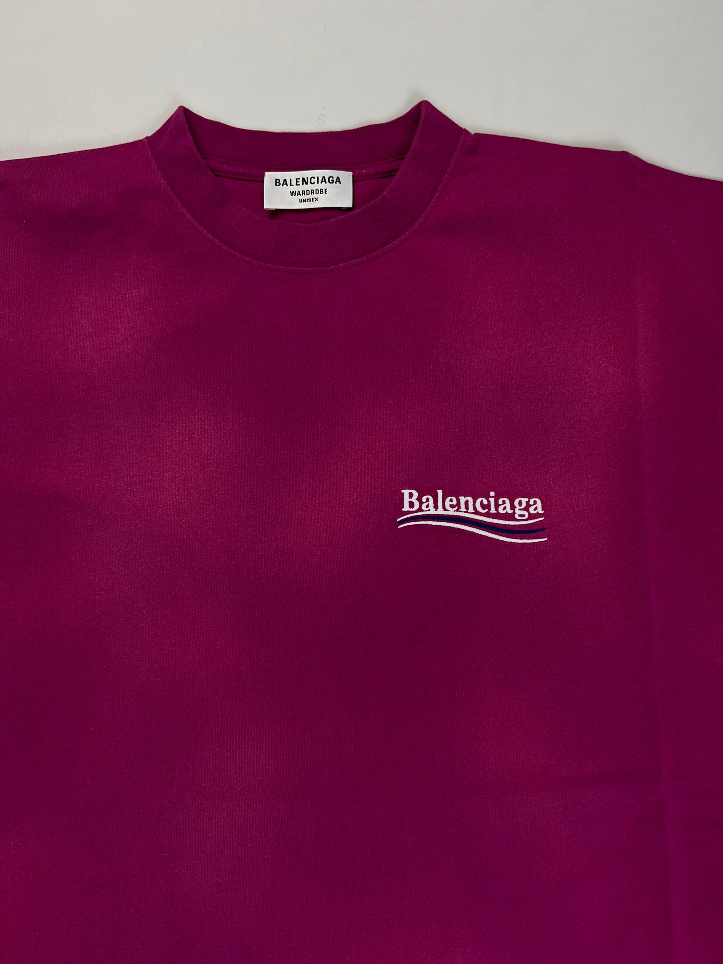 Balenciaga washed out pink political campaign logo T-Shirt SZ:XS