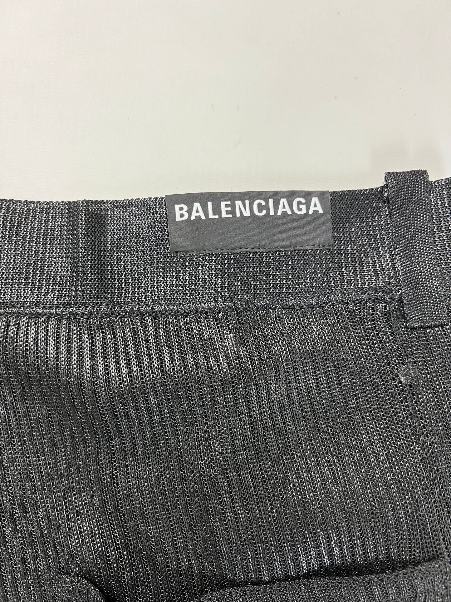 BalenciagaAW23 Translucent Transparent Pants in rubbered cotton knit SZ:M