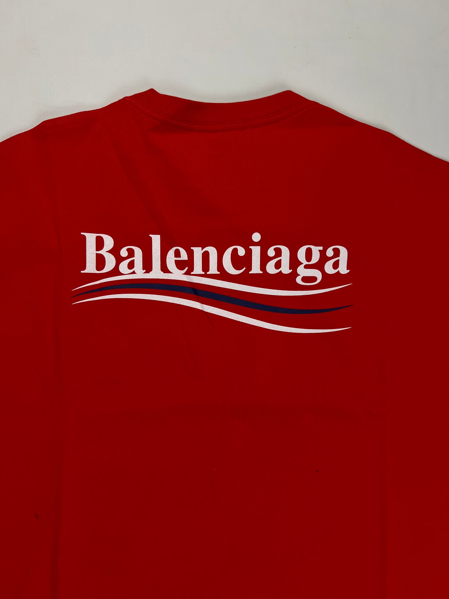 Balenciaga red politcal logo campaign T-Shirt Red SZ:XS