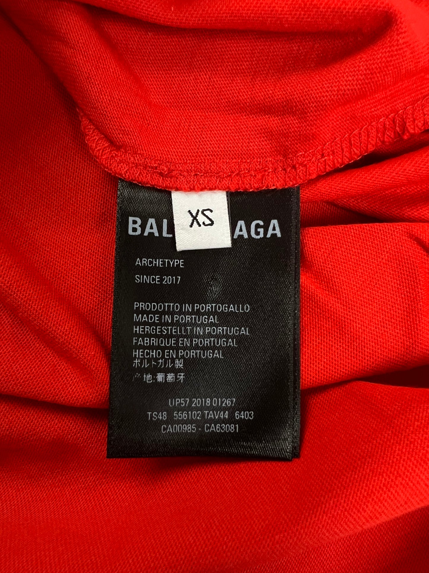 Balenciaga red politcal logo campaign T-Shirt Red SZ:XS