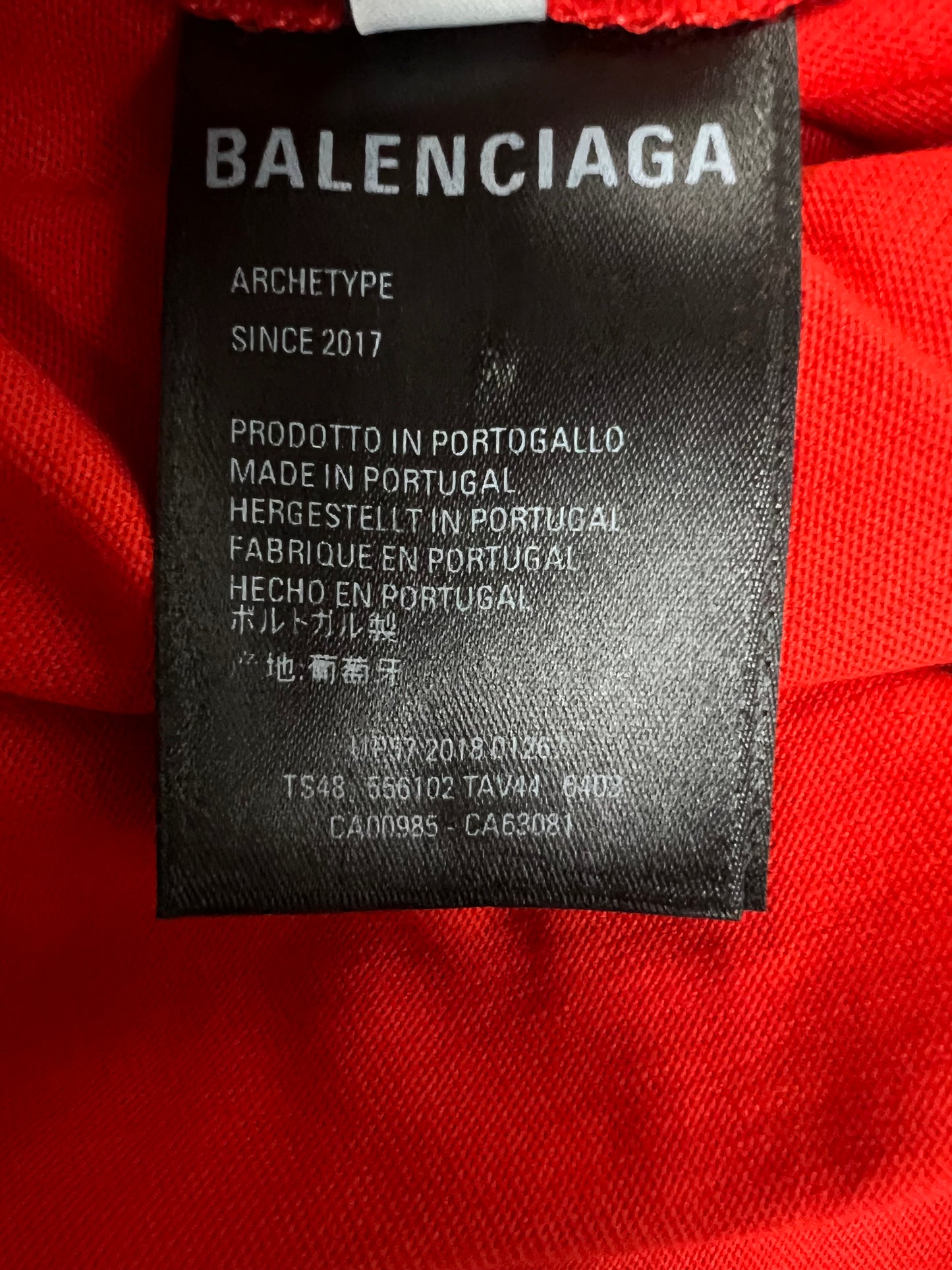 Balenciaga red politcal logo campaign T-Shirt Red SZ:XS