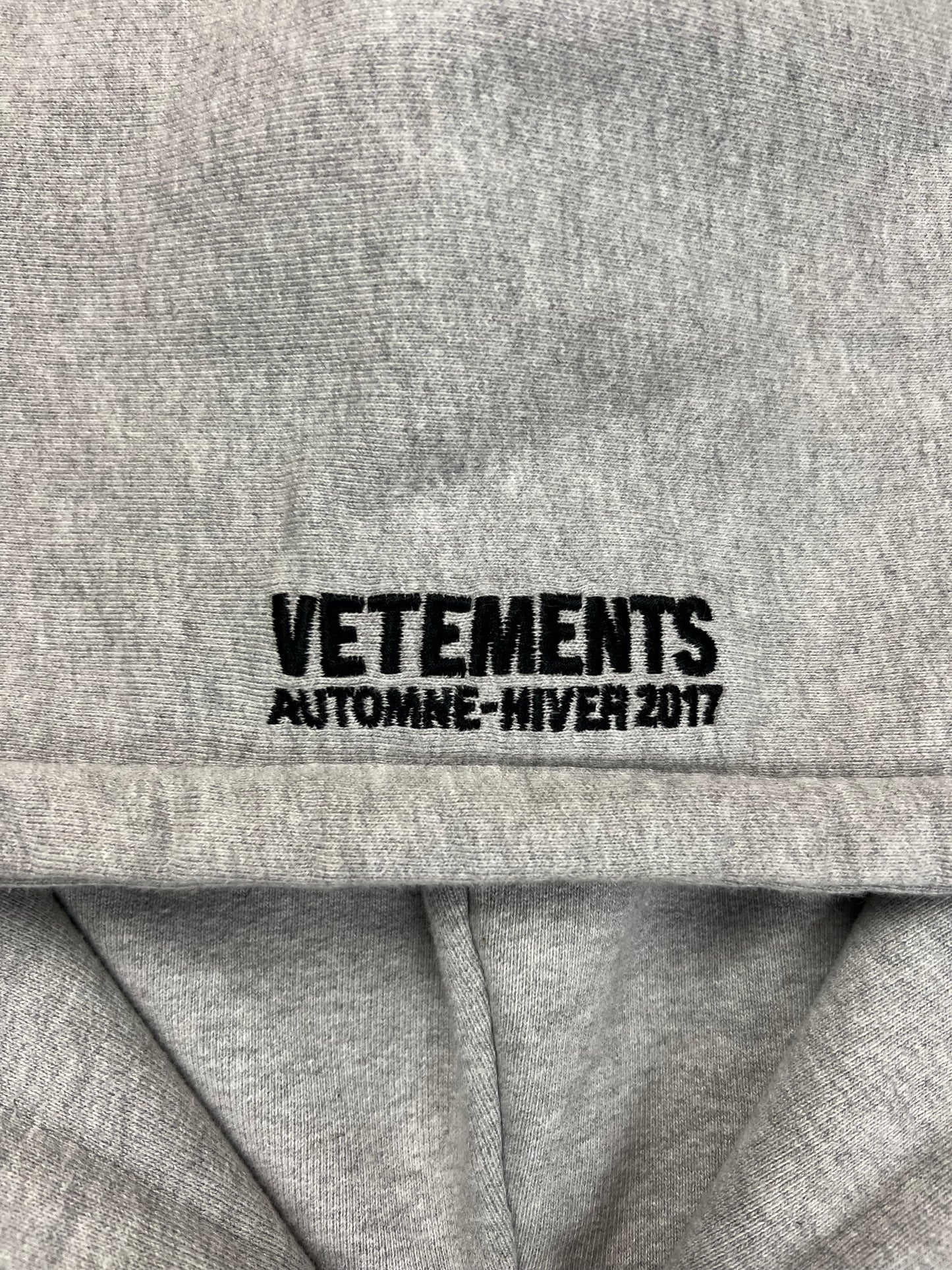 Vetements AW16 Eleven Inch Gun Club Hoodie Grey SZ:M