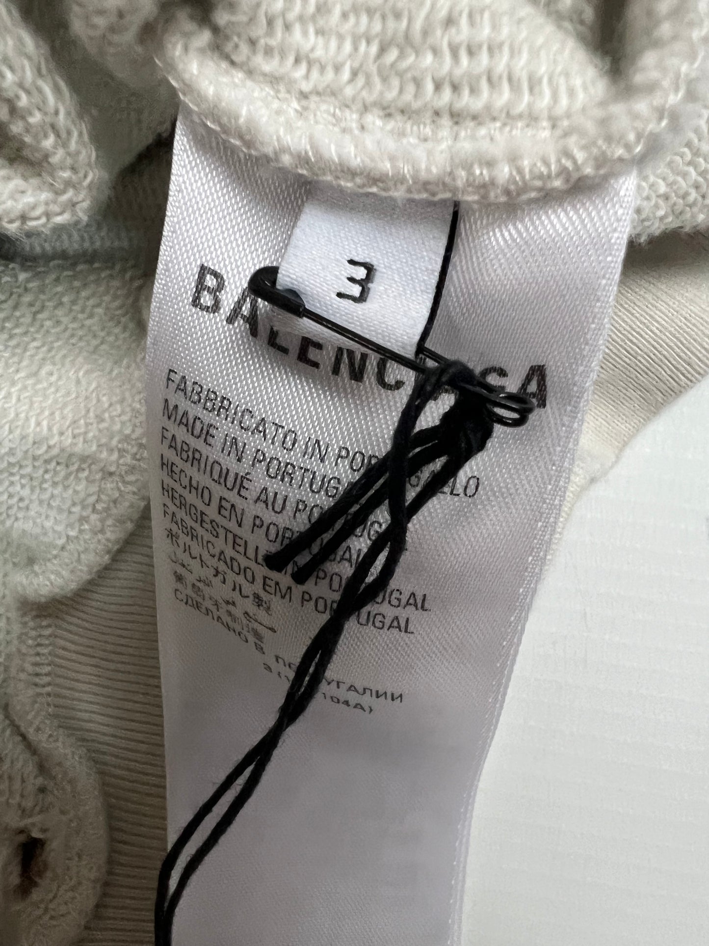 Balenciaga 1of1 sample dirty distressed muddy polo zip up hoodie in white with brown mudstains SZ:3