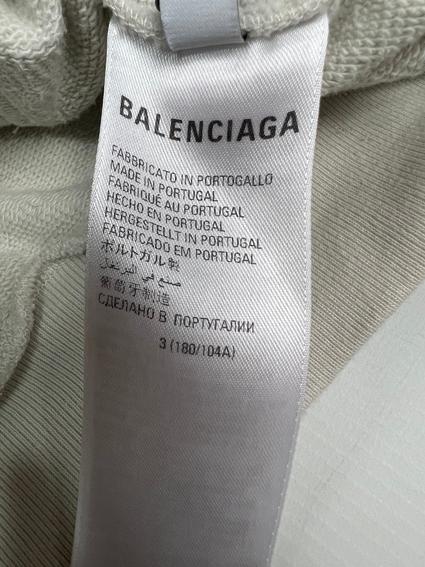 Balenciaga 1of1 sample dirty distressed muddy polo zip up hoodie in white with brown mudstains SZ:3