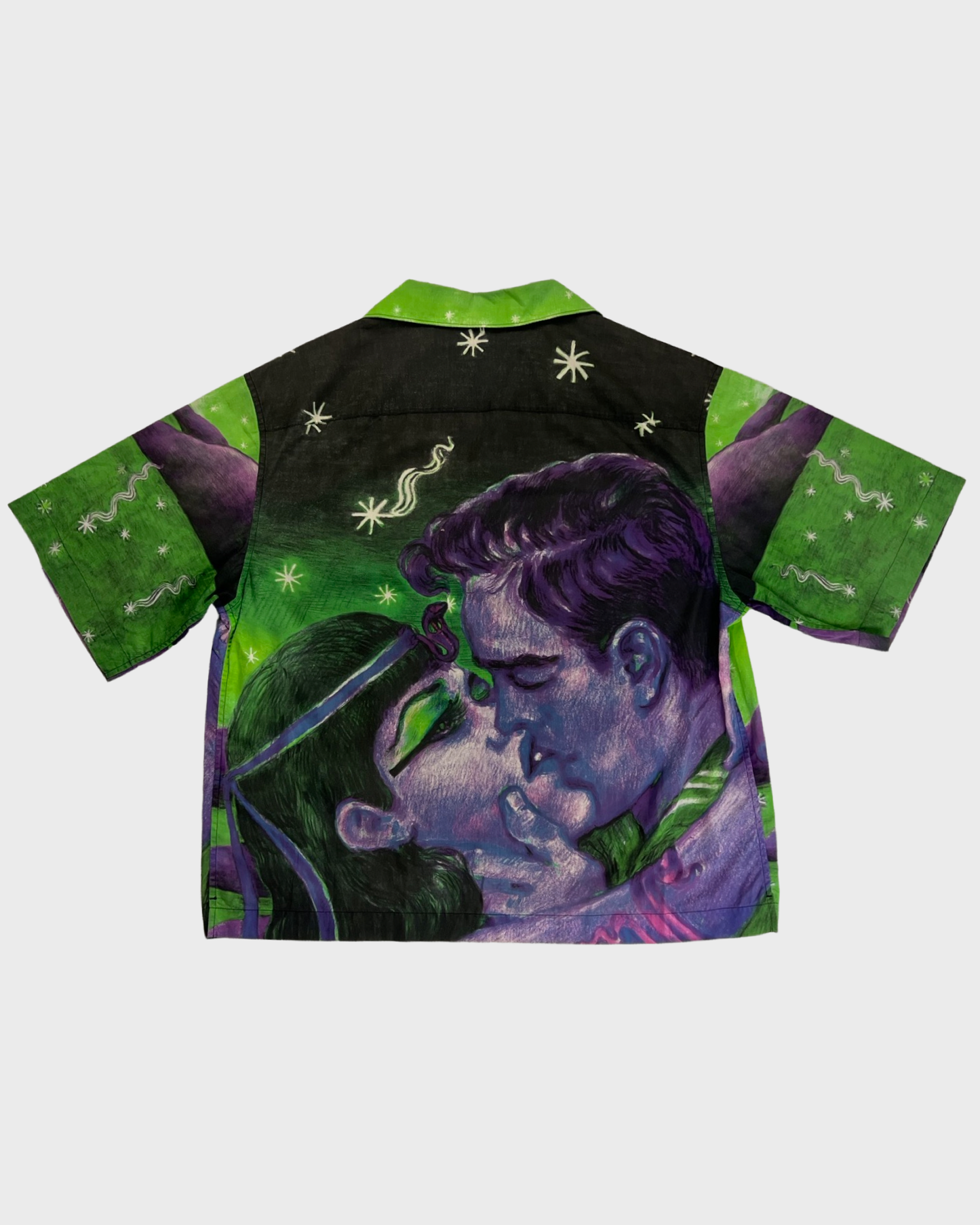 Prada AW18 impossible true love kiss Shirt purple green SZ:M