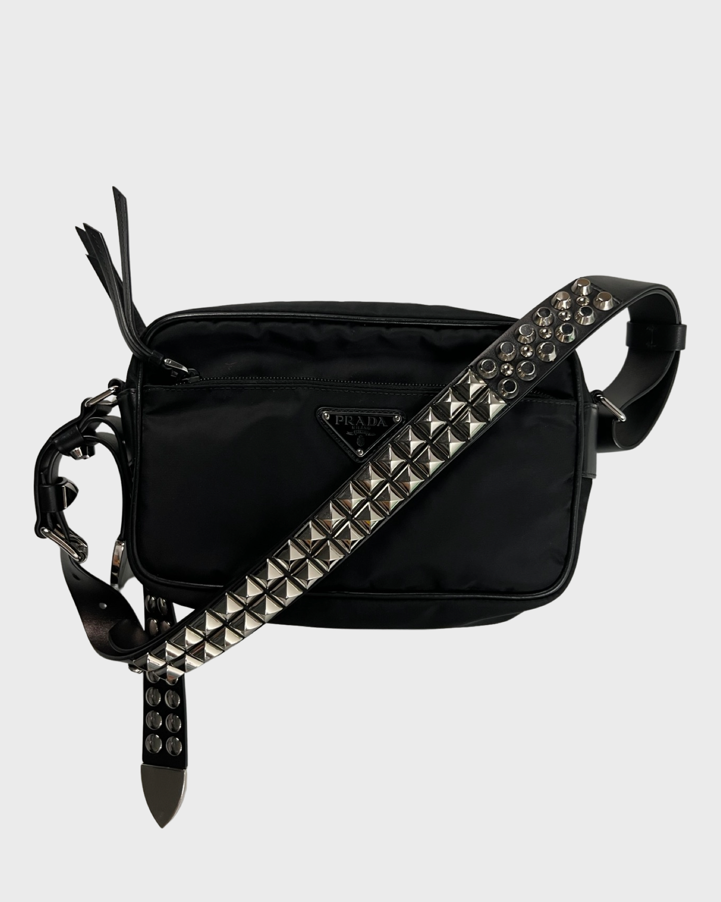 Prada  AW18 Studded rockstar Bag all Black SZ:OS