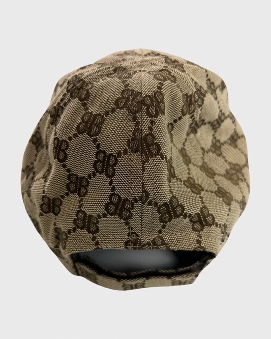 Balenciaga X Gucci SS23 Clone collection monogram canvas cap Hat in beige SZ:L