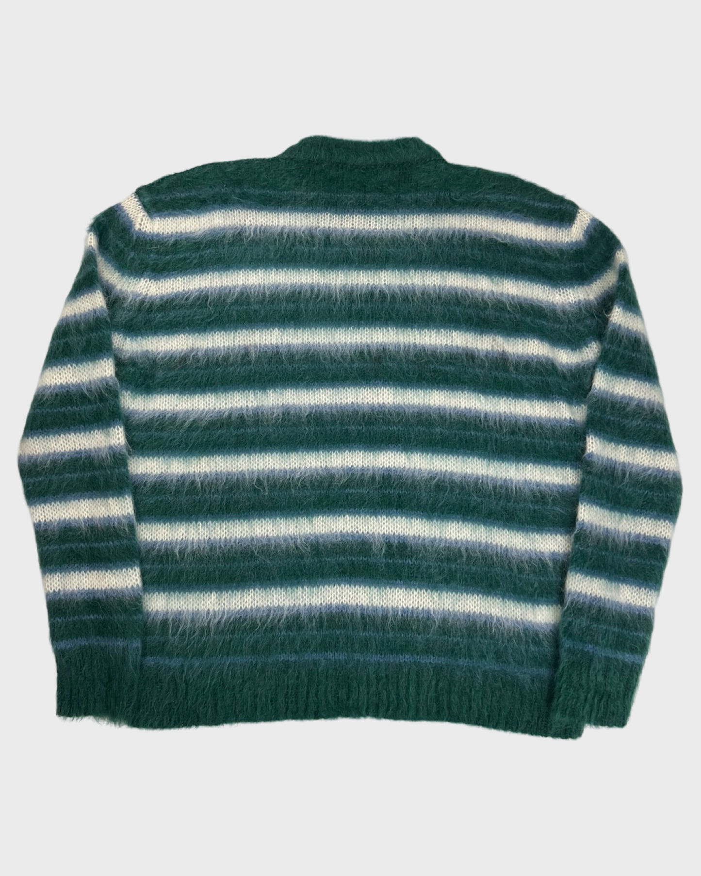 Marni mohair fuzzy knit Sweater Green/ white SZ:44