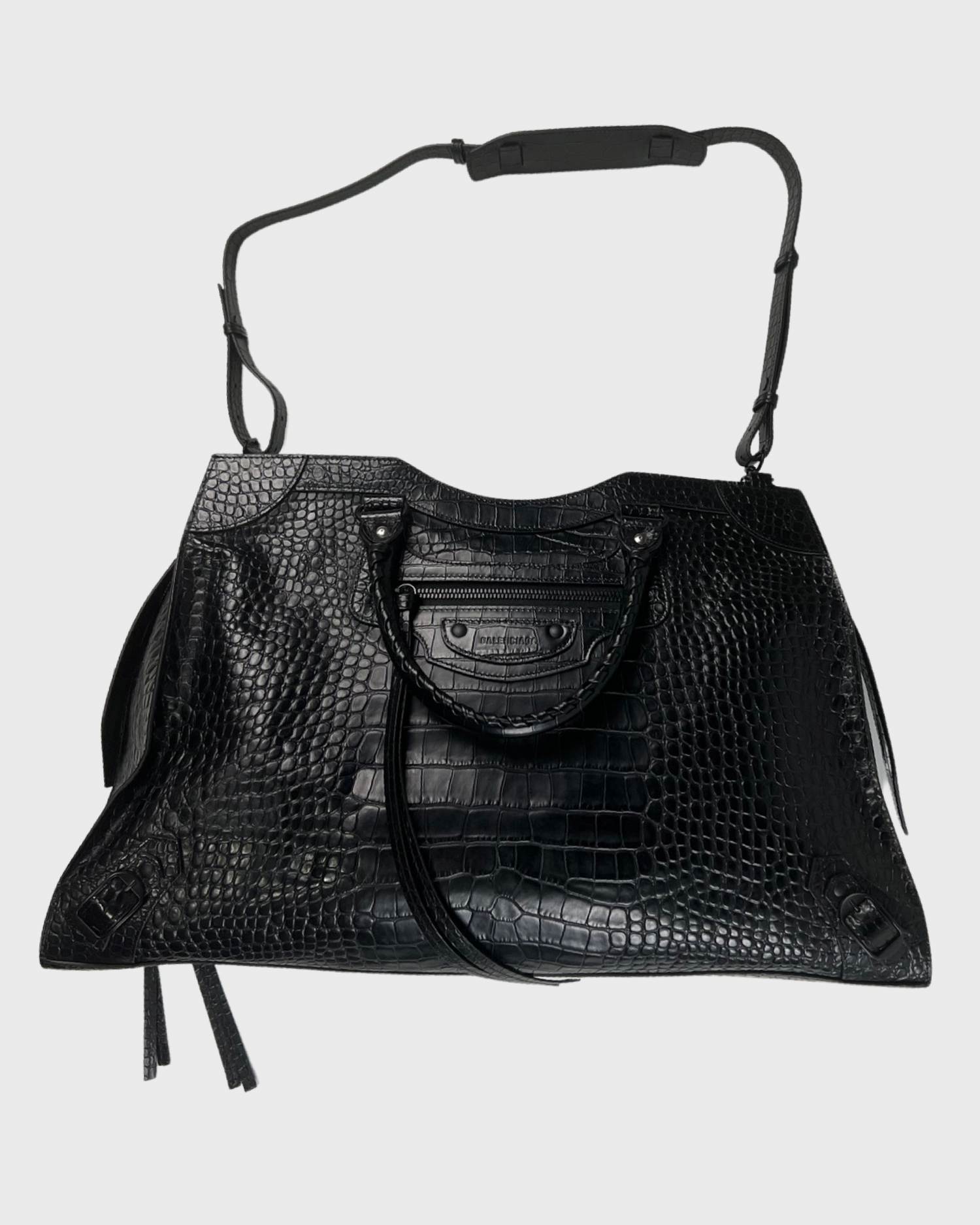 Balenciaga large travel neo classic city bag embossed croc pattern SZ: –  Bankofgrails