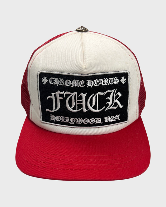 Chrome Hearts Red/ White Fuck Trucker hat SZ:OS